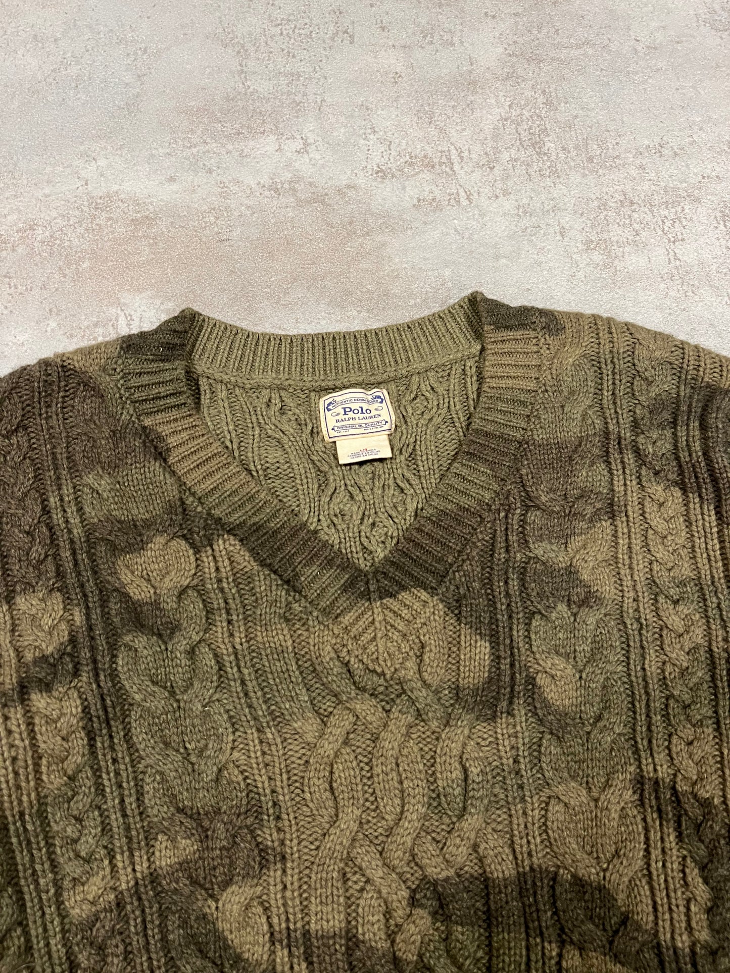 Jersey Lana Militar Vintage Polo Ralph Lauren - M