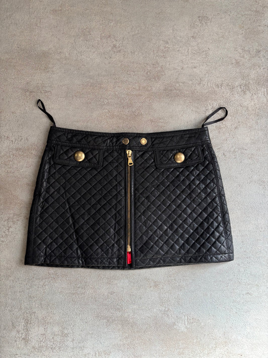 Mini Falda Quilted Cuero Dolce & Gabbana 90s Vintage - M