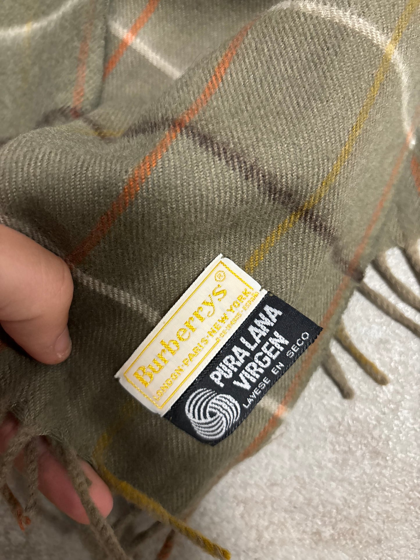 Bufanda Lana Virgen Burberry 90s Vintage