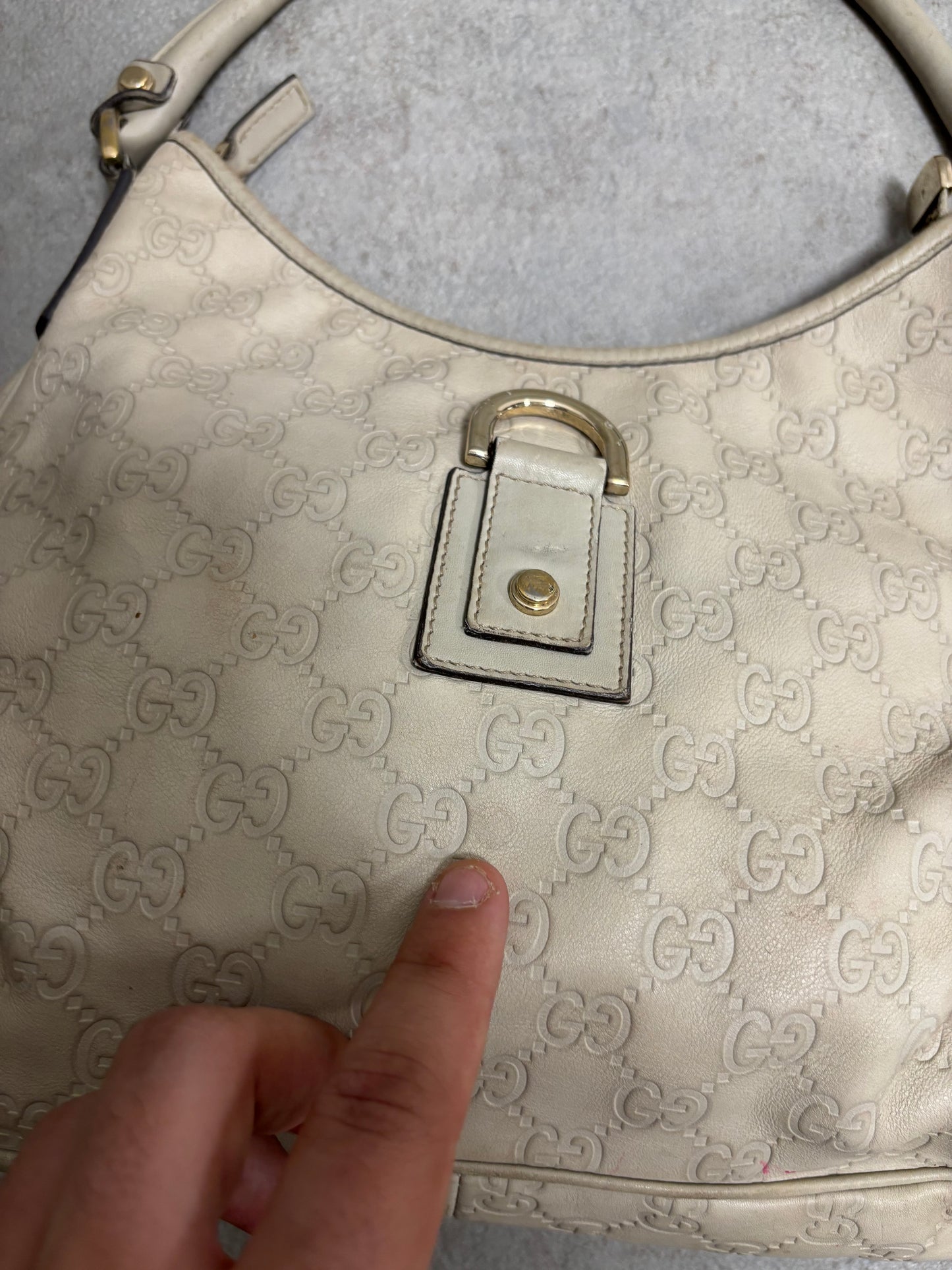 Bolso Hobo D-Ring Abbey Guccissima Cuero Gucci 00s Vintage