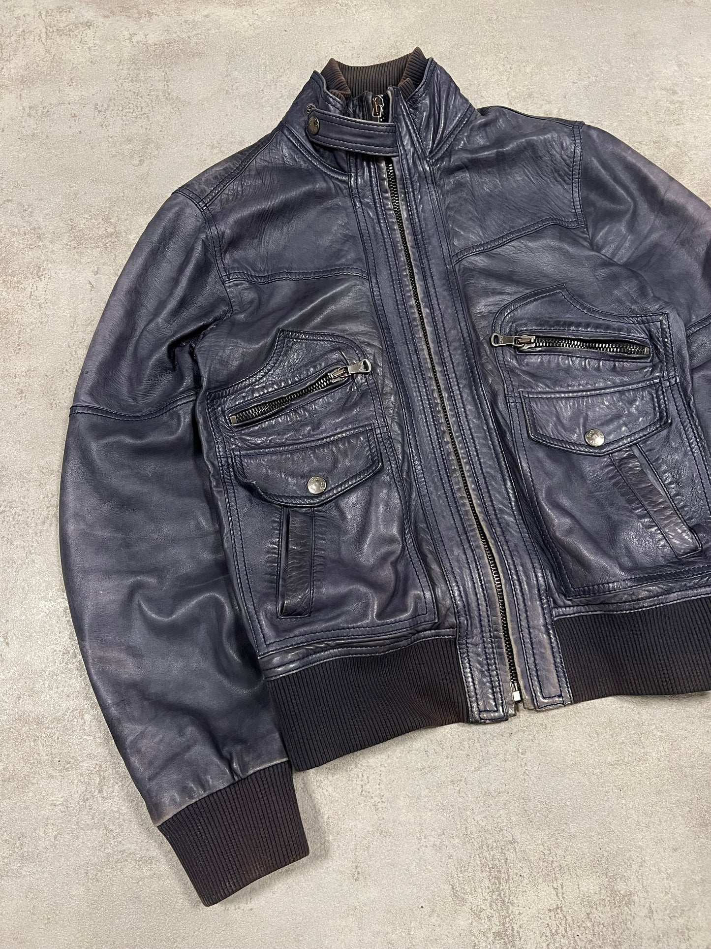 Chaqueta Cuero Ajustada Vintage Dolce & Gabbana 00’s - M