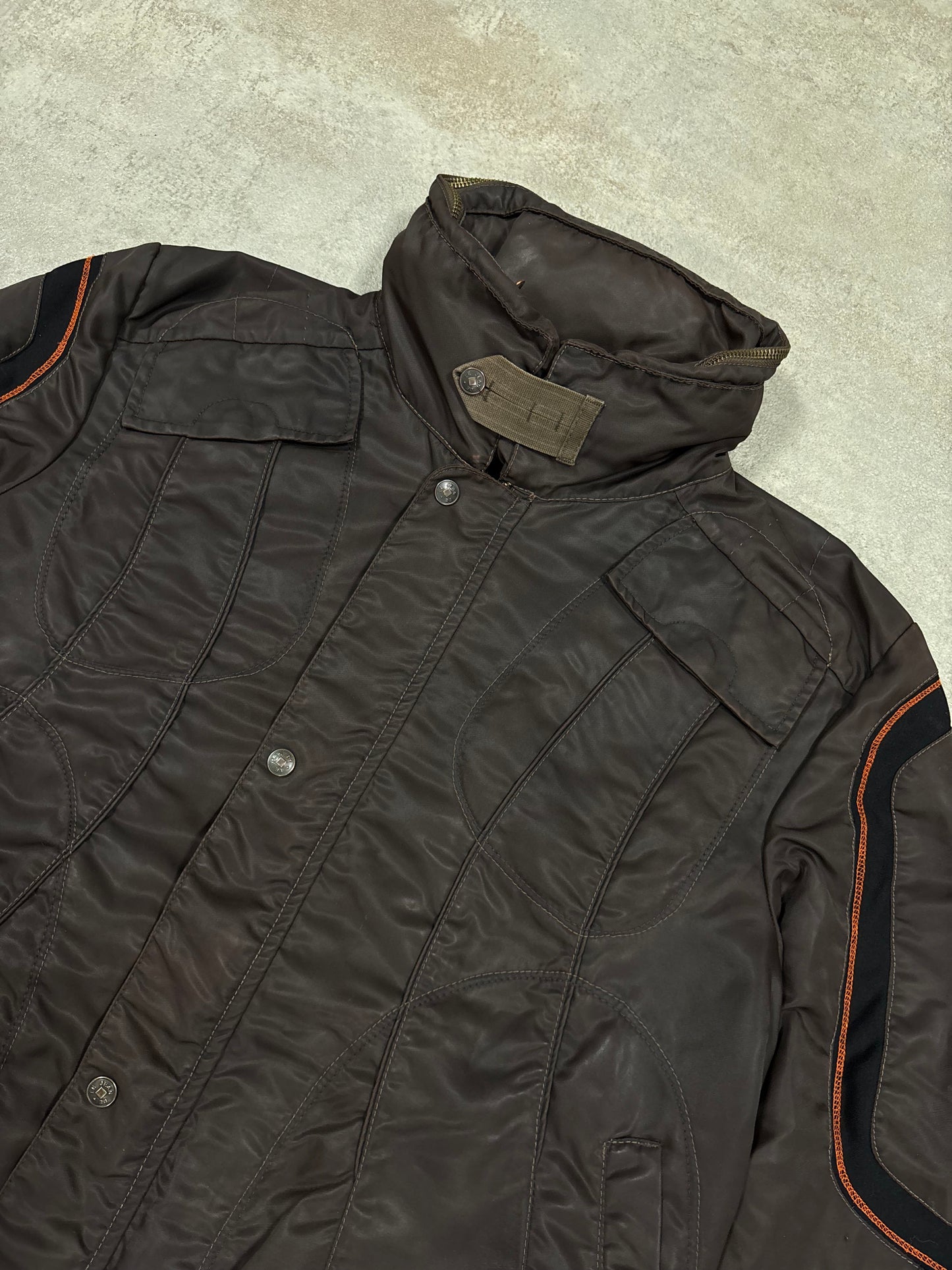 Chaqueta Cintas Elásticas Marithé + François Girbaud 00s Vintage - L