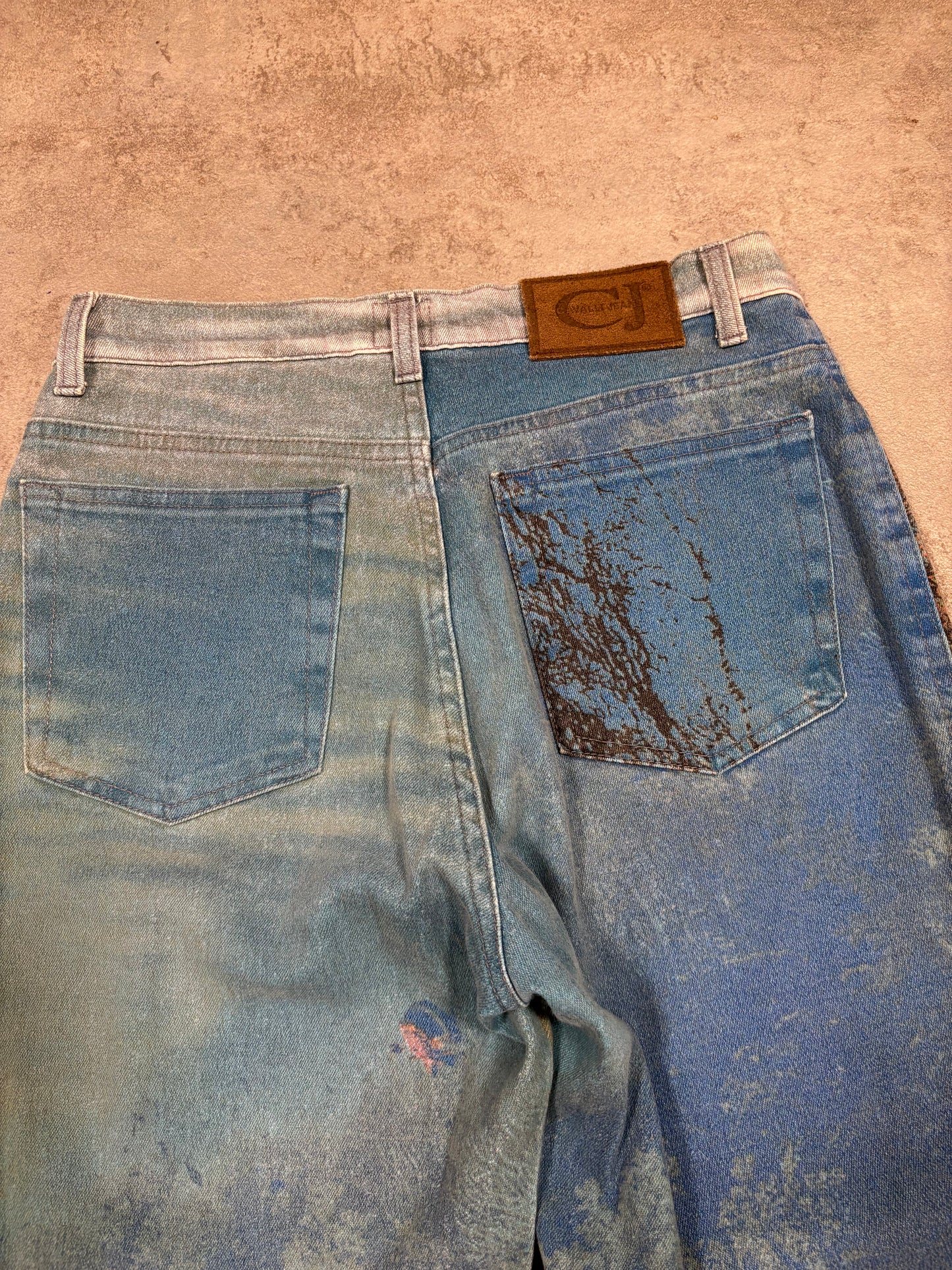 Pantalones Coral Reef Print Cavalli Jeans 1999 Vintage - S