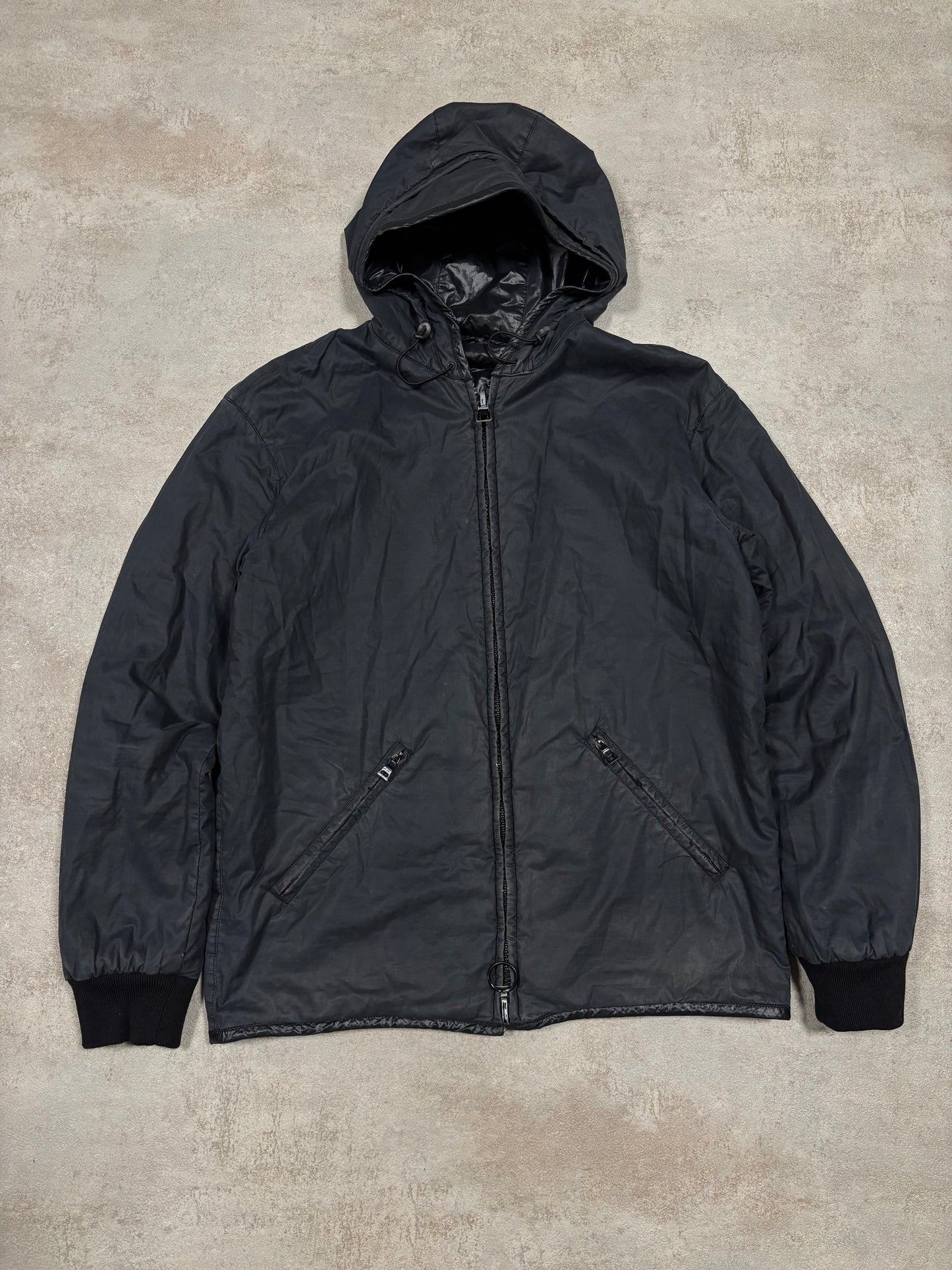 Chaqueta Reversible Hooded Cargo Multi Zip Prada 00s Vintage - M
