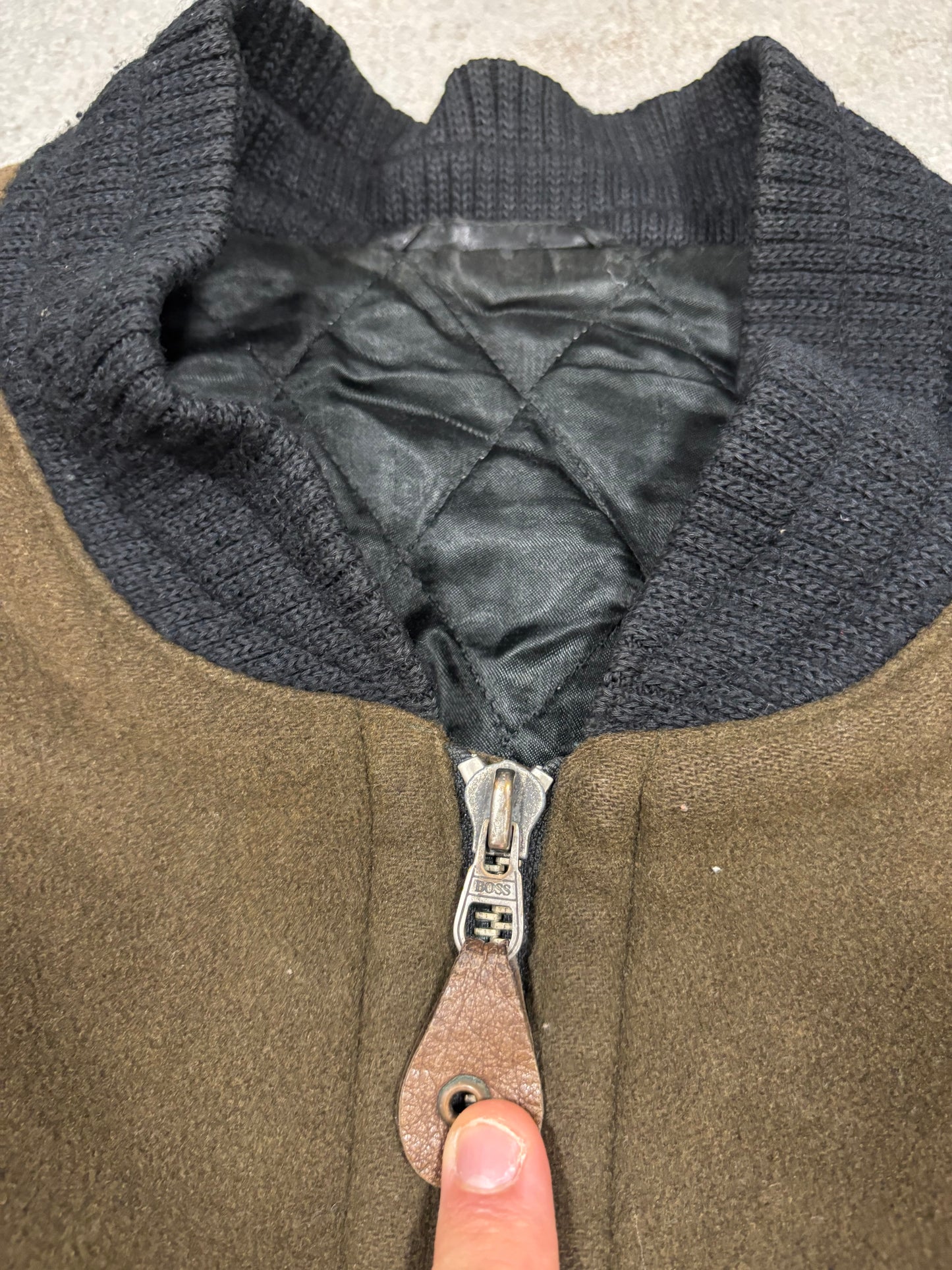 Chaqueta Bomber Cashmere Hugo Boss 90s Vintage - L