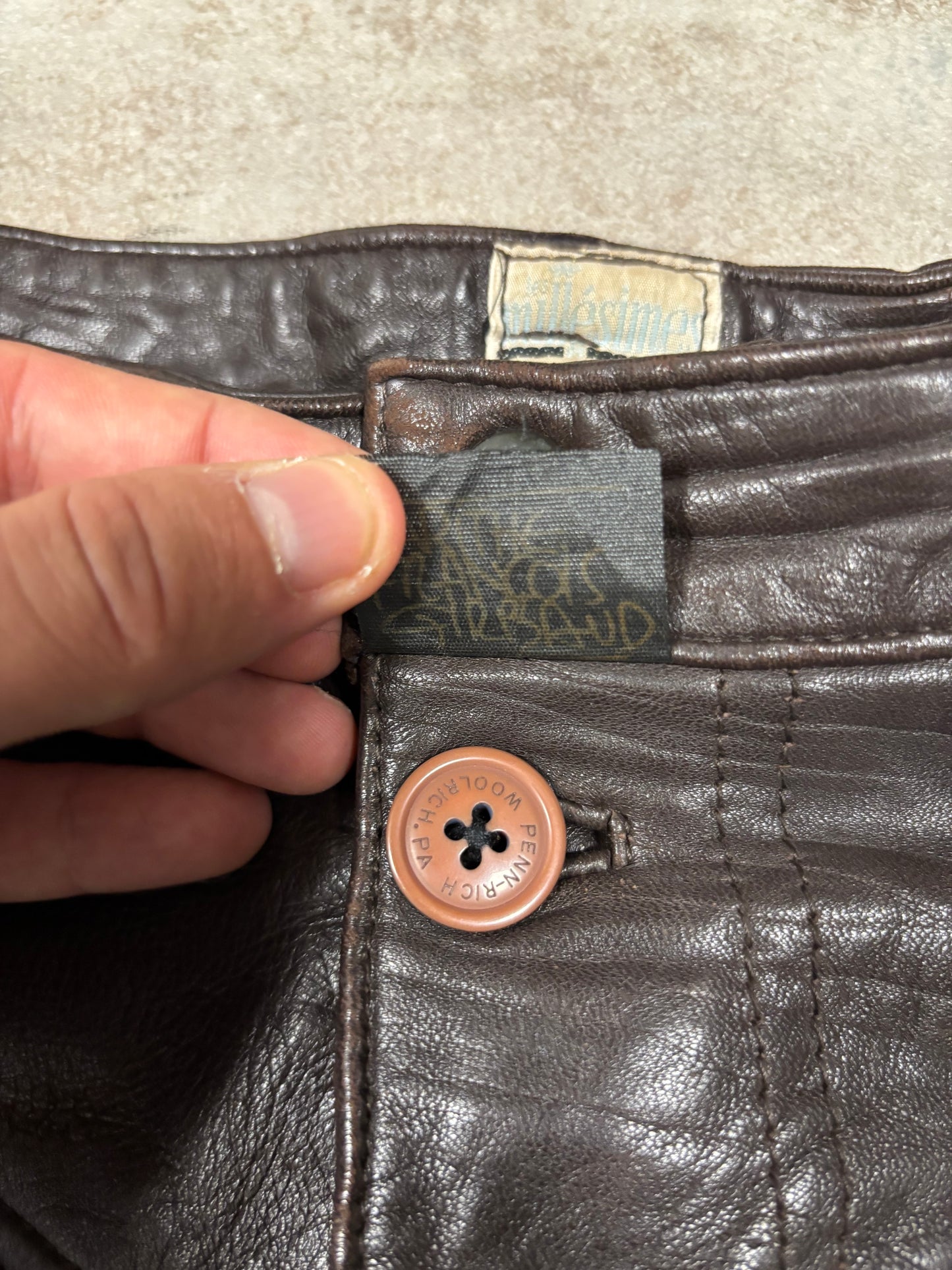 Pantalones Cuero Marithé François + Girbaud Millésimes 80s Vintage - M