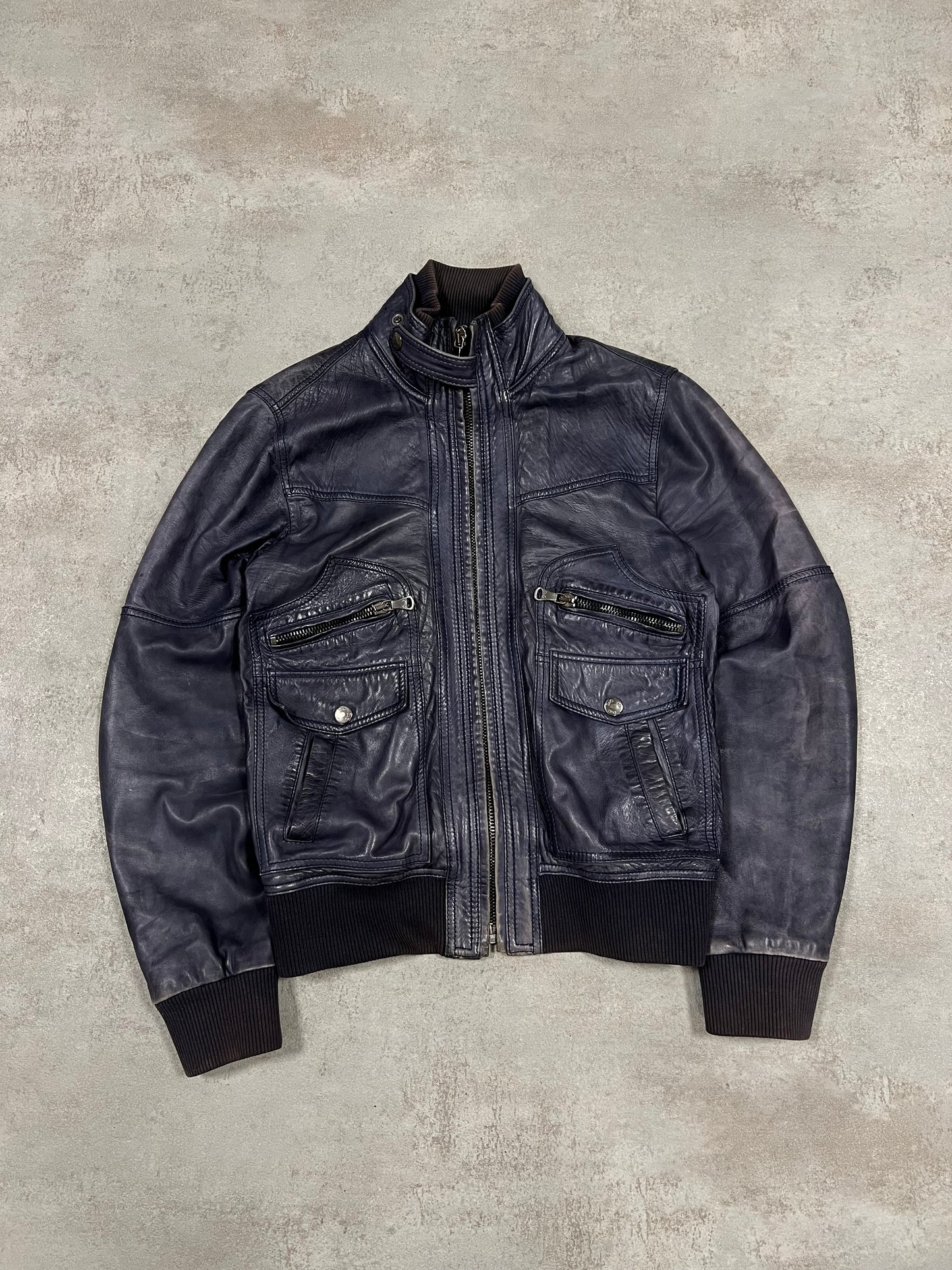 Chaqueta Cuero Ajustada Vintage Dolce & Gabbana 00’s - M