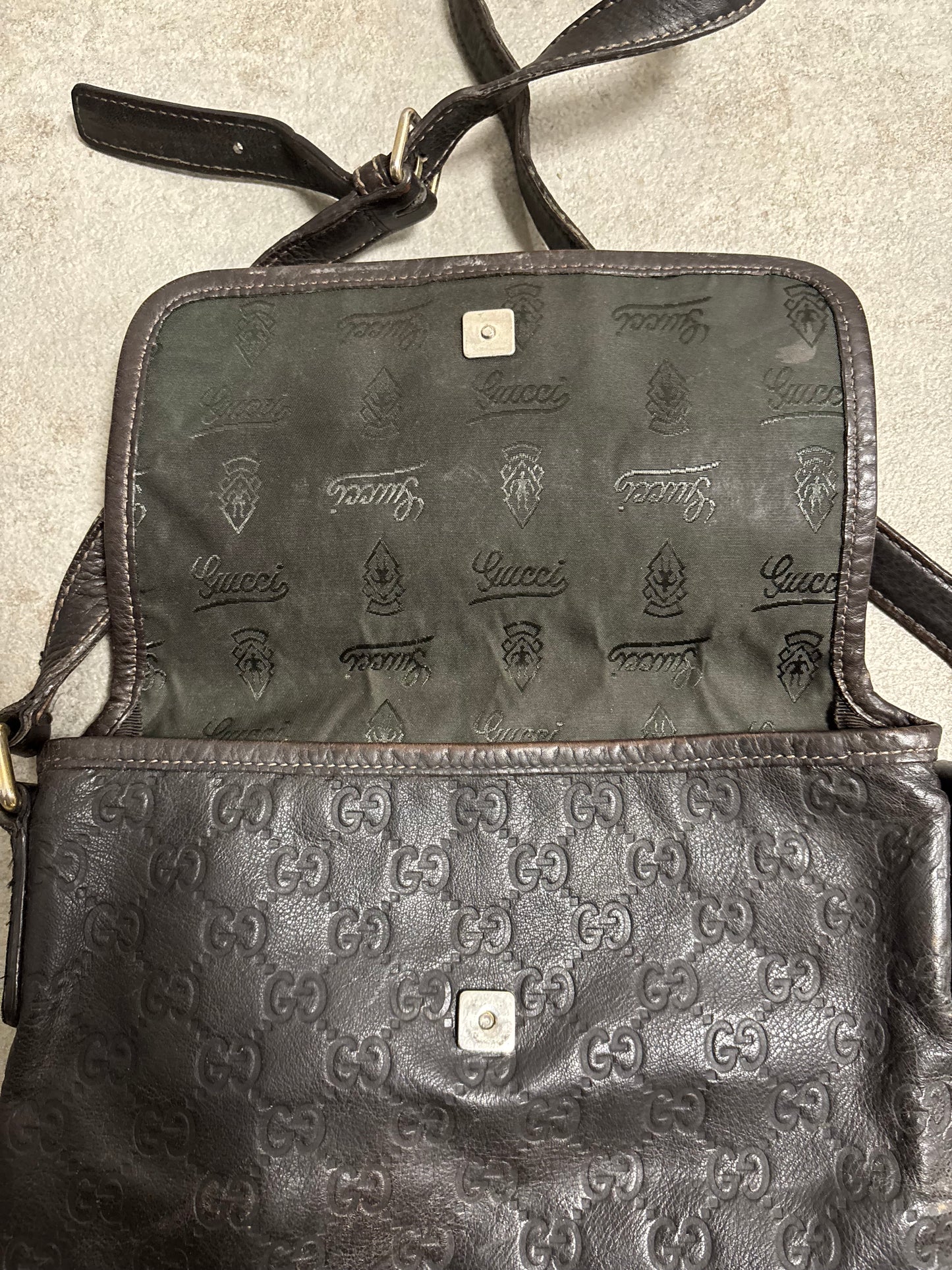 Bandolera ‘Guccissima’ Cuero Gucci 00s Vintage