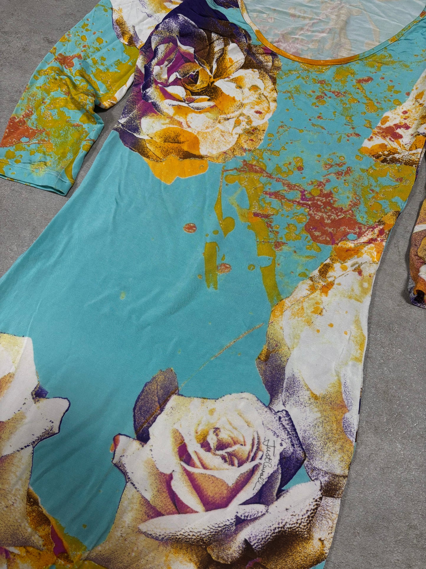 Vestido Largo Ajustado Elástico Just Cavalli 2004 Vintage - M