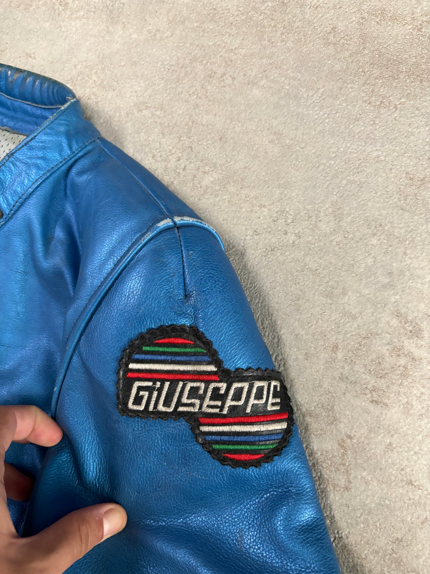 Chaqueta Cuero Racing Giuseppe 00s Vintage - S