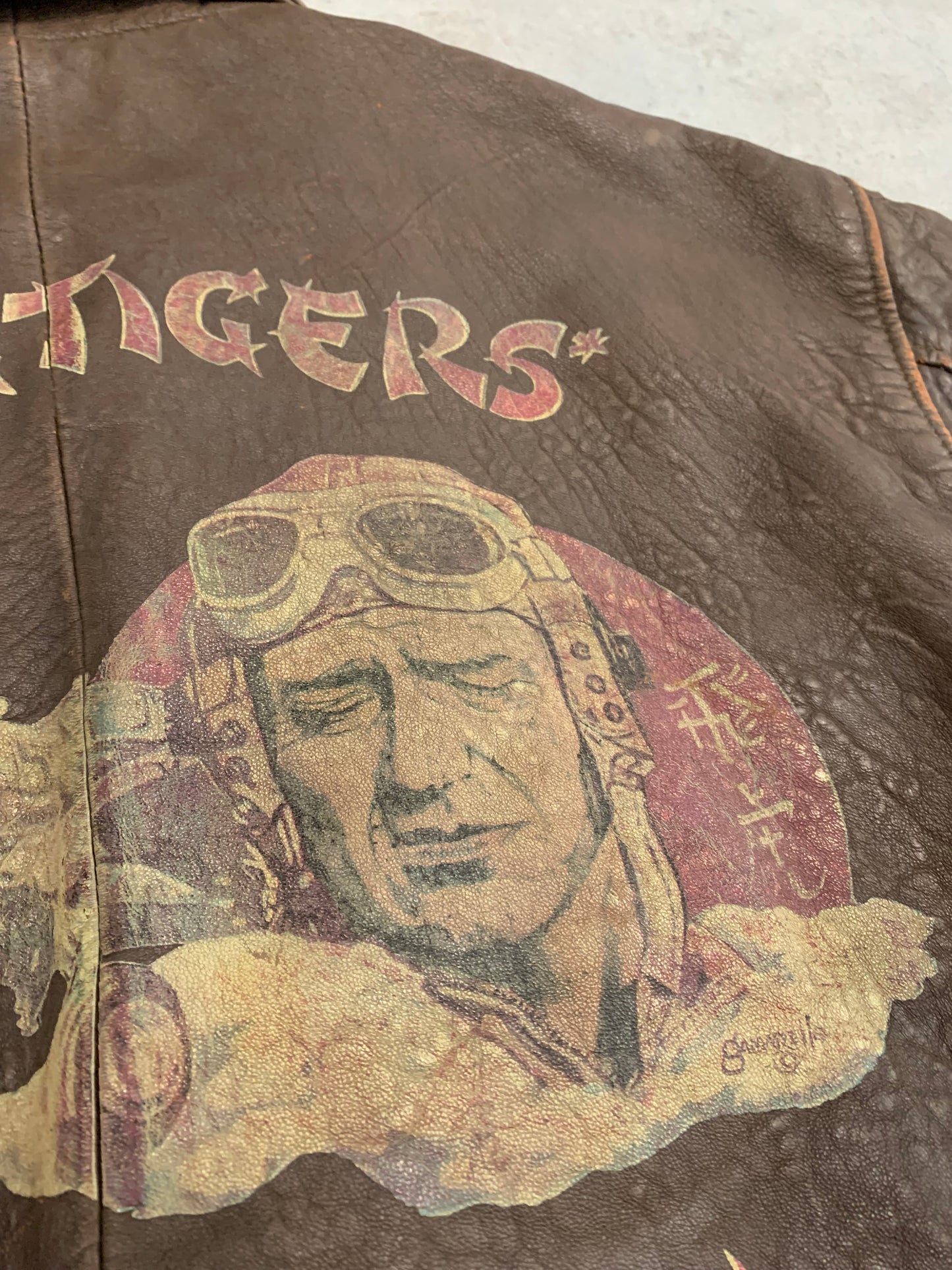 Chaqueta Cuero Vintage Avirex A-2 1987 ‘Flying Tiger’ Edition - XL