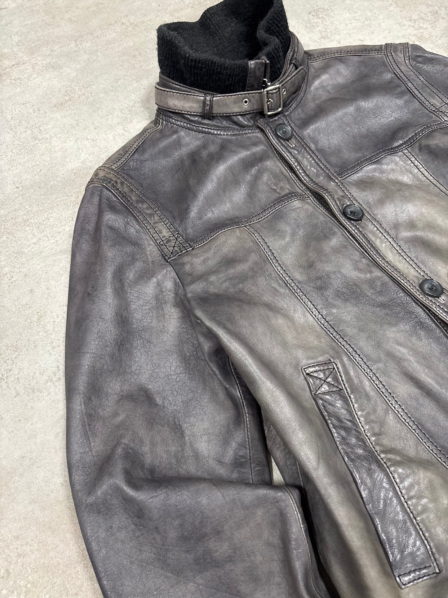 Chaqueta Cuero Cuello Extraible Dolce & Gabbana A/W2007 - L