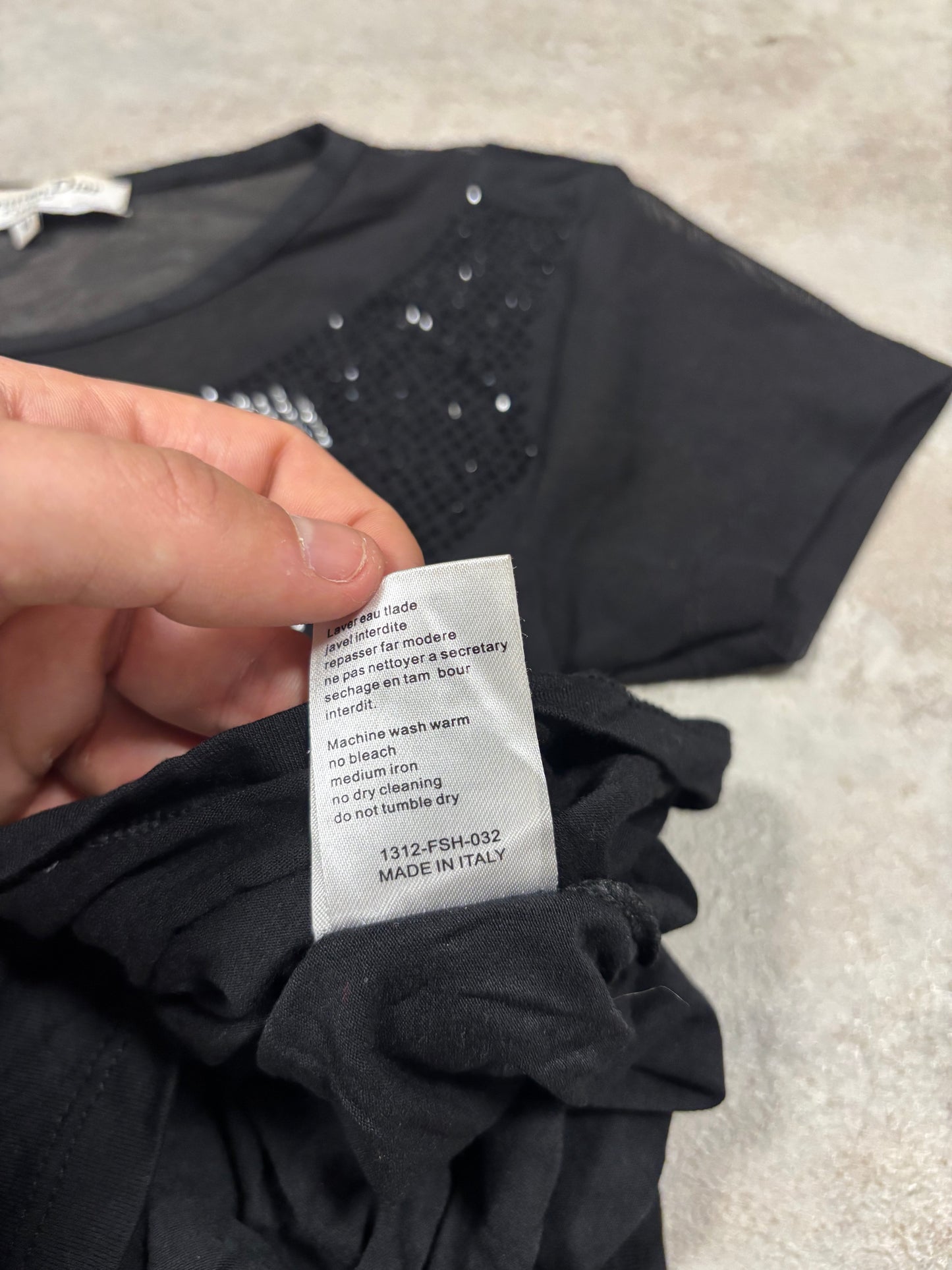 Camiseta Top Mesh Christian Dior Brillantes 00s Vintage - M