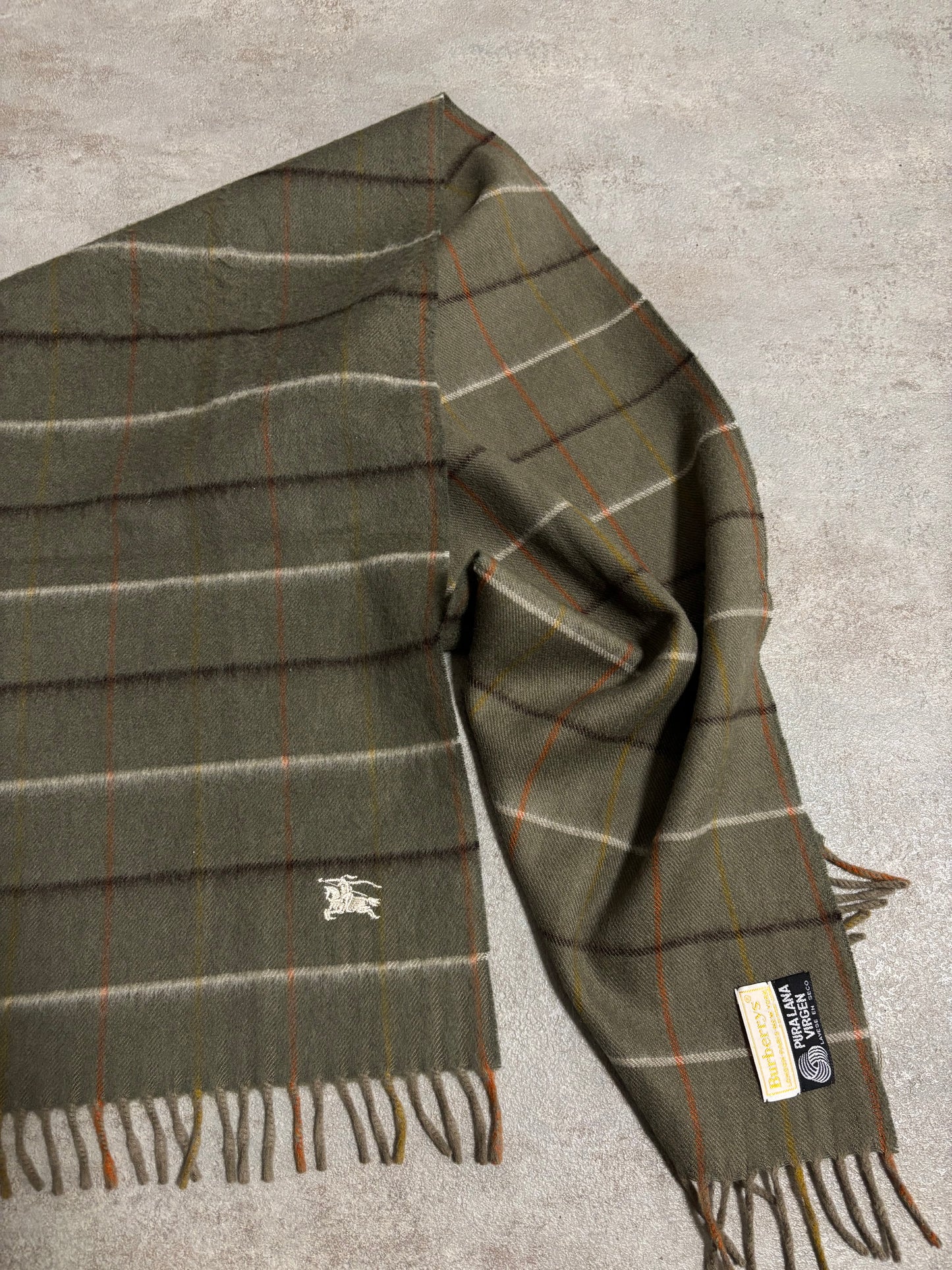 Bufanda Lana Virgen Burberry 90s Vintage