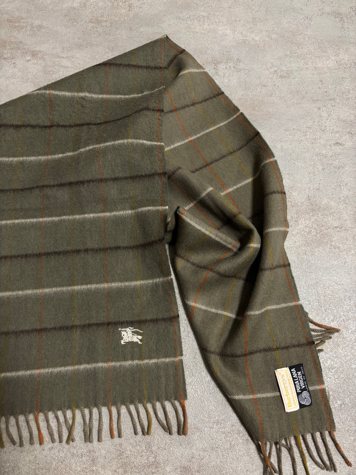 Bufanda Lana Virgen Burberry 90s Vintage