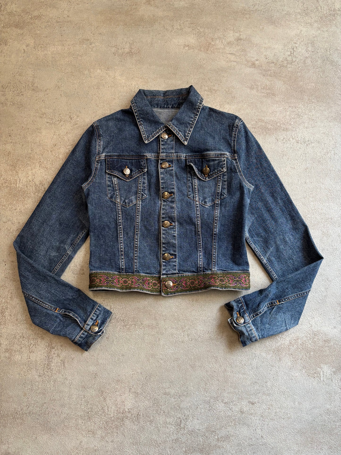 Chaqueta Elástica Vaquera Just Cavalli 00s Vintage - XS