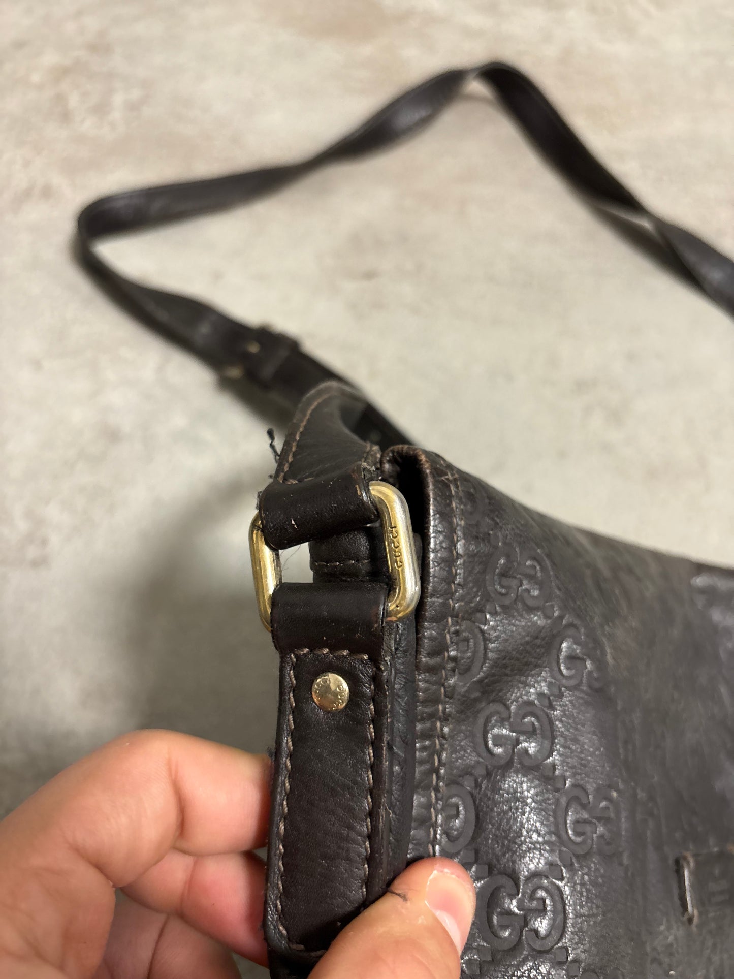 Bandolera ‘Guccissima’ Cuero Gucci 00s Vintage