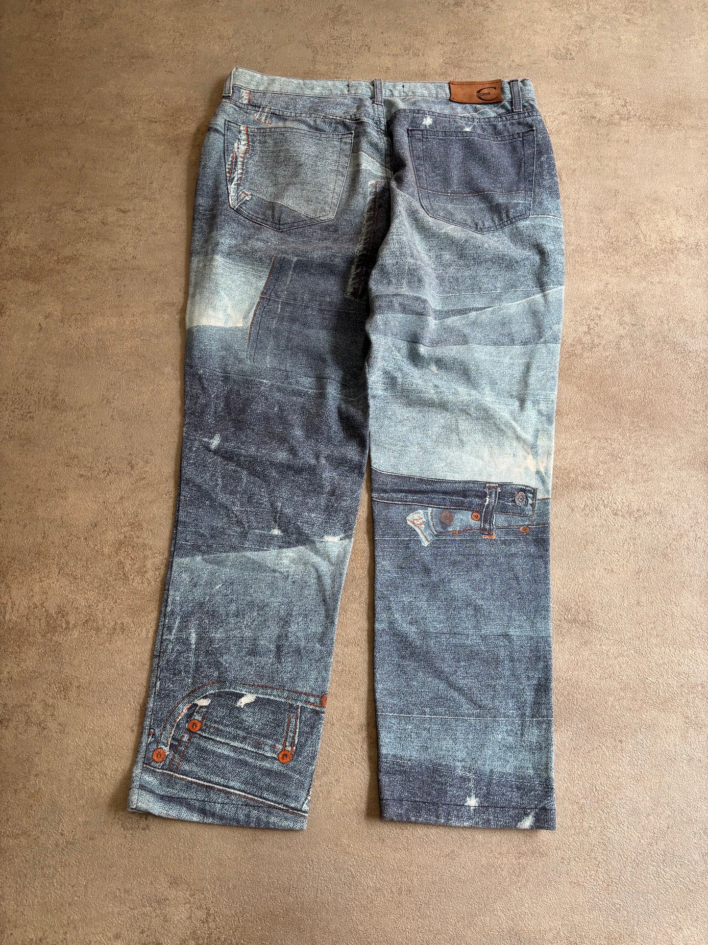 Pantalones Archive ‘Full Jeans Print’ Just Cavalli 00s Vintage - L Woman