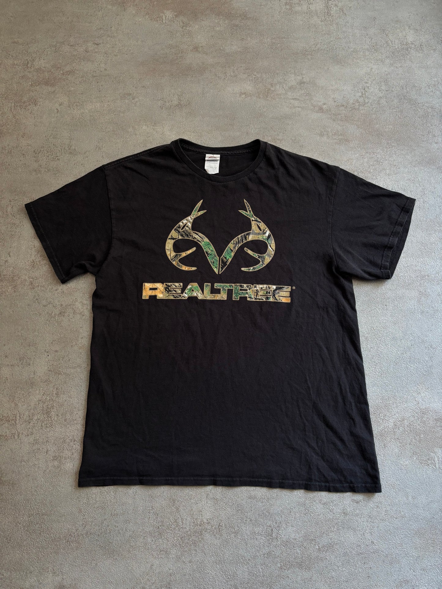 Camiseta Camuflaje Logo Real Tree 00s Vintage - L