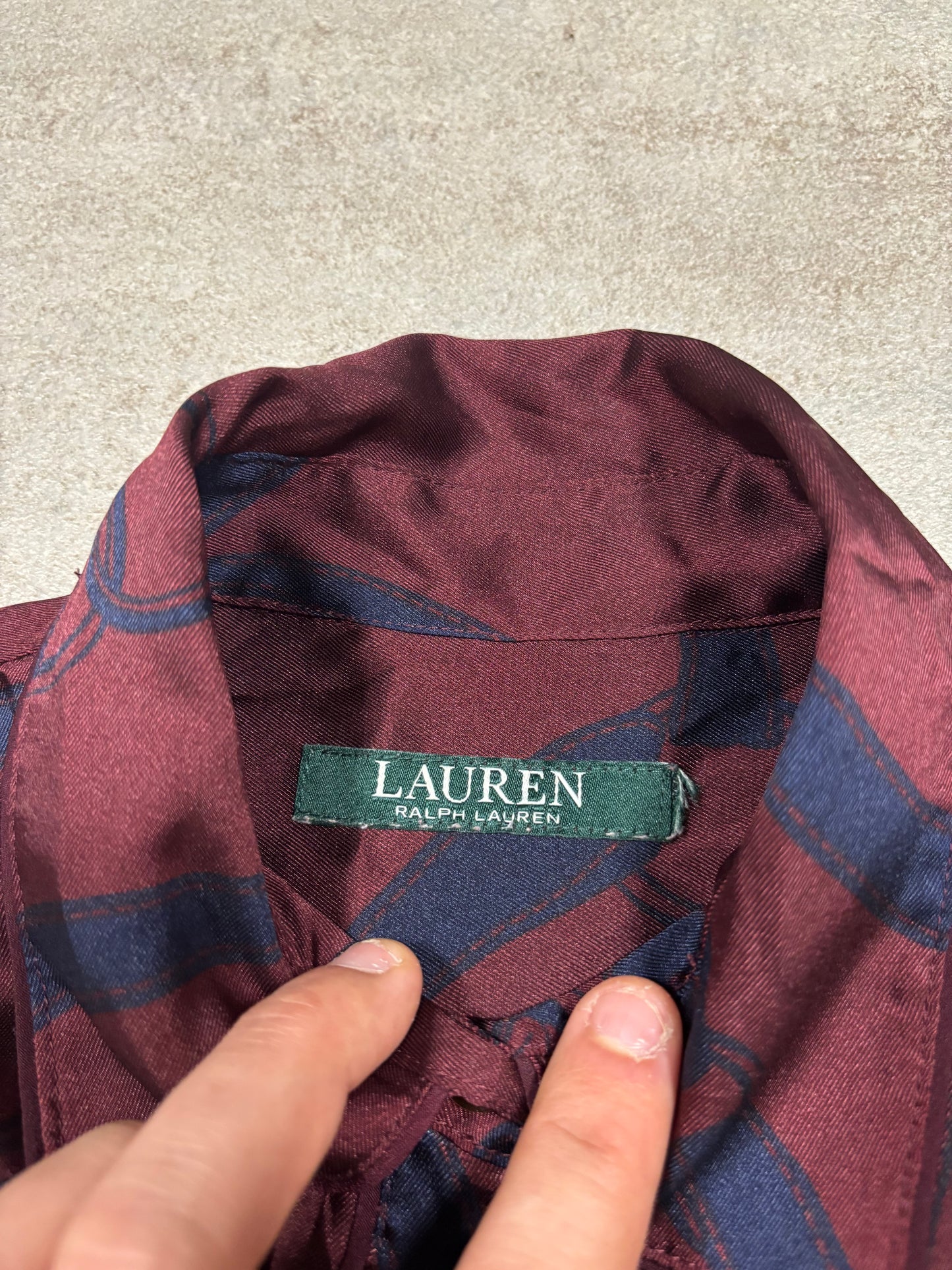 Camisa Estamapada ‘Horsebit’ Viscosa Ralph Lauren 00s Vintage - M