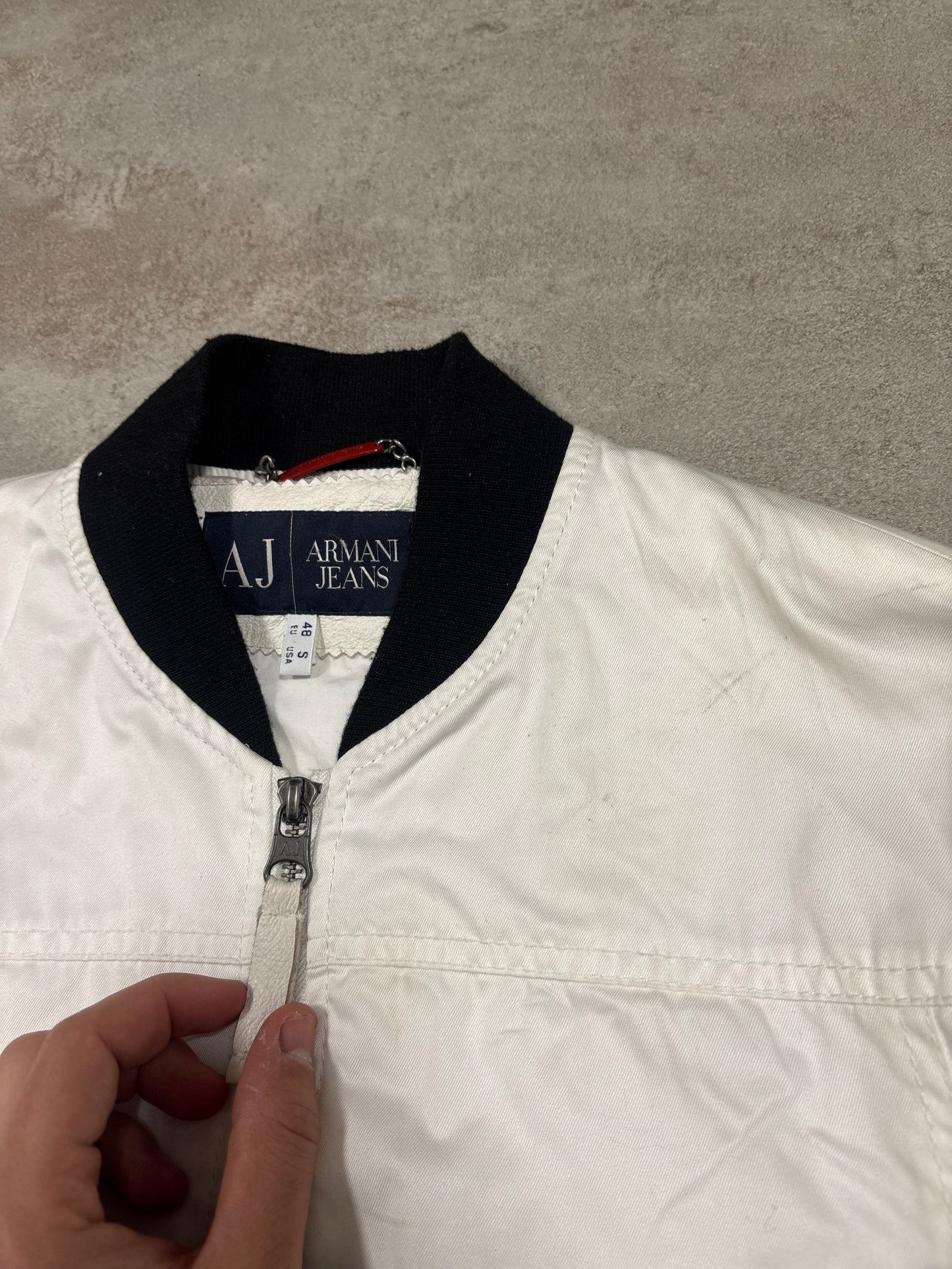 Chaqueta Cuero Varsity College Armani Jeans 00s Vintage - S