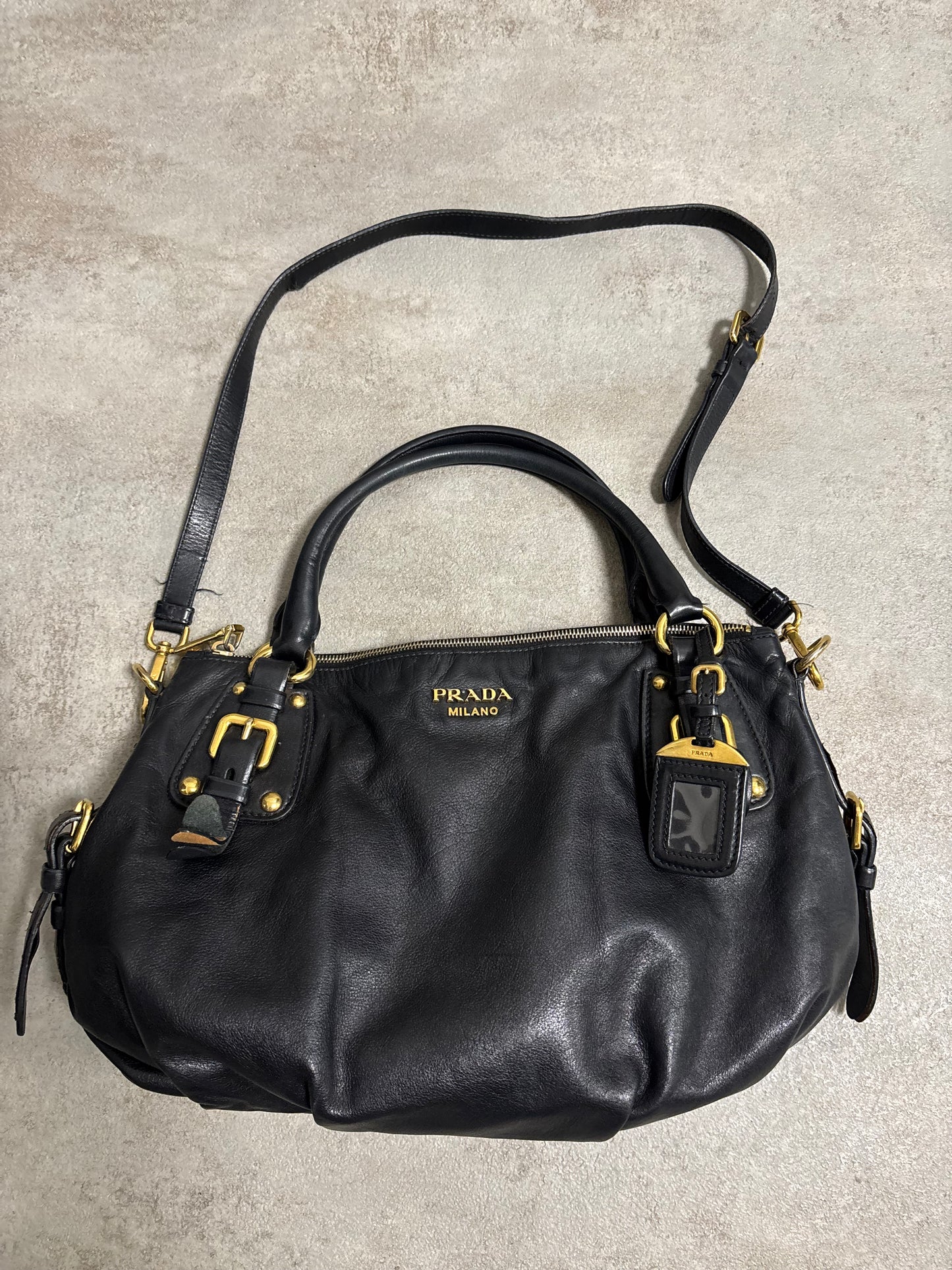 Bolso Satchel Cuero Prada 00s Vintage