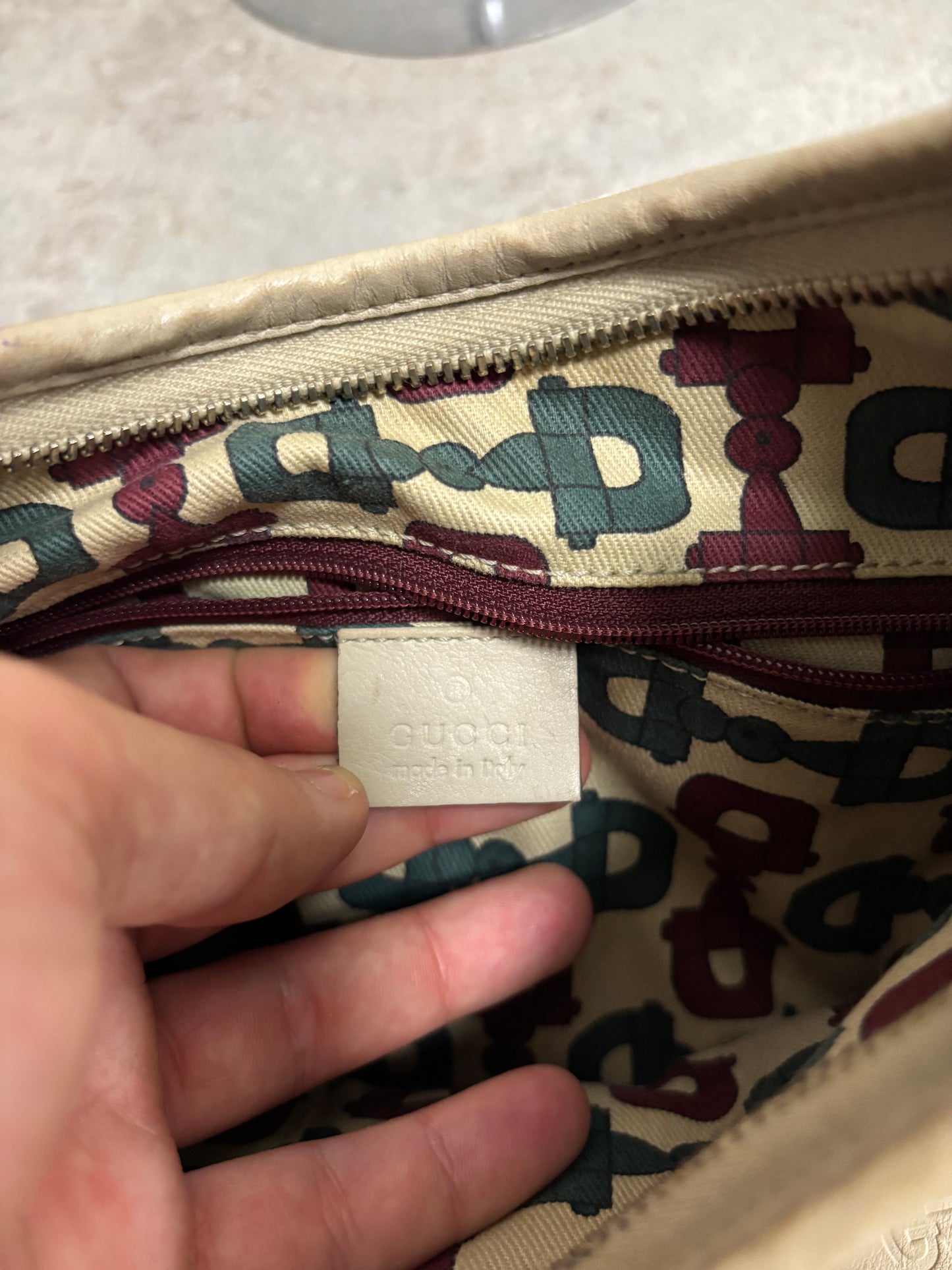 Bolso Hobo D-Ring Abbey Guccissima Cuero Gucci 00s Vintage