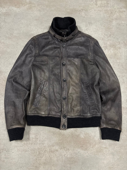 Chaqueta Cuero Cuello Extraible Dolce & Gabbana A/W2007 - L