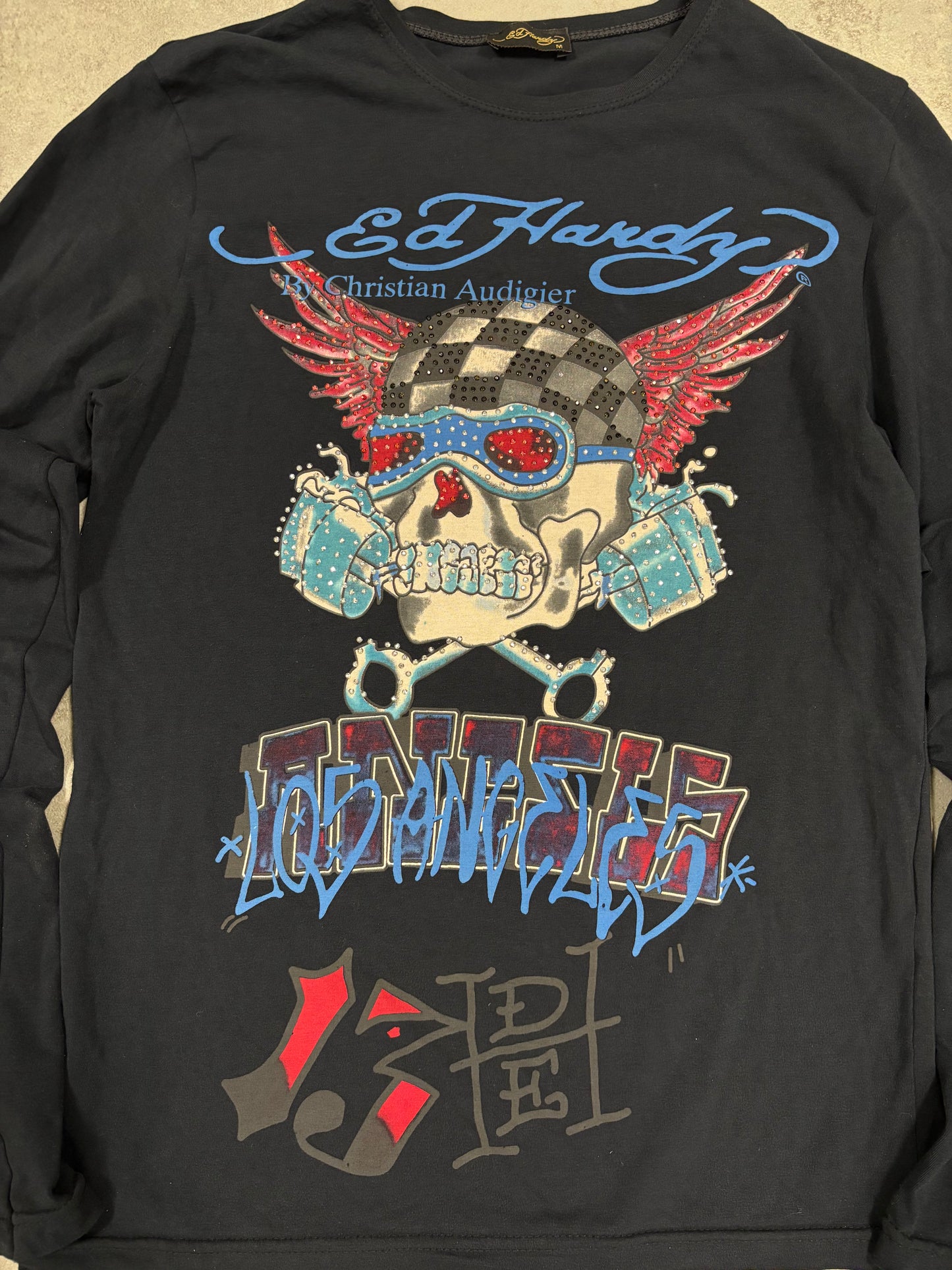 Camiseta Estampada Manga Larga Ed Hardy 00s Vintage - S