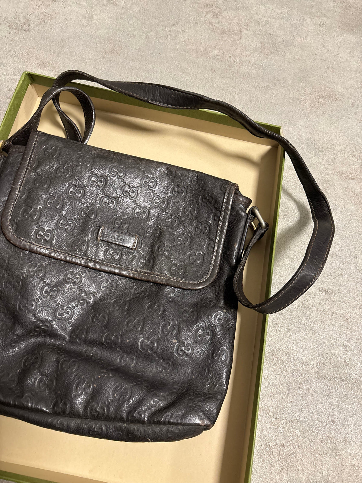 Bandolera ‘Guccissima’ Cuero Gucci 00s Vintage