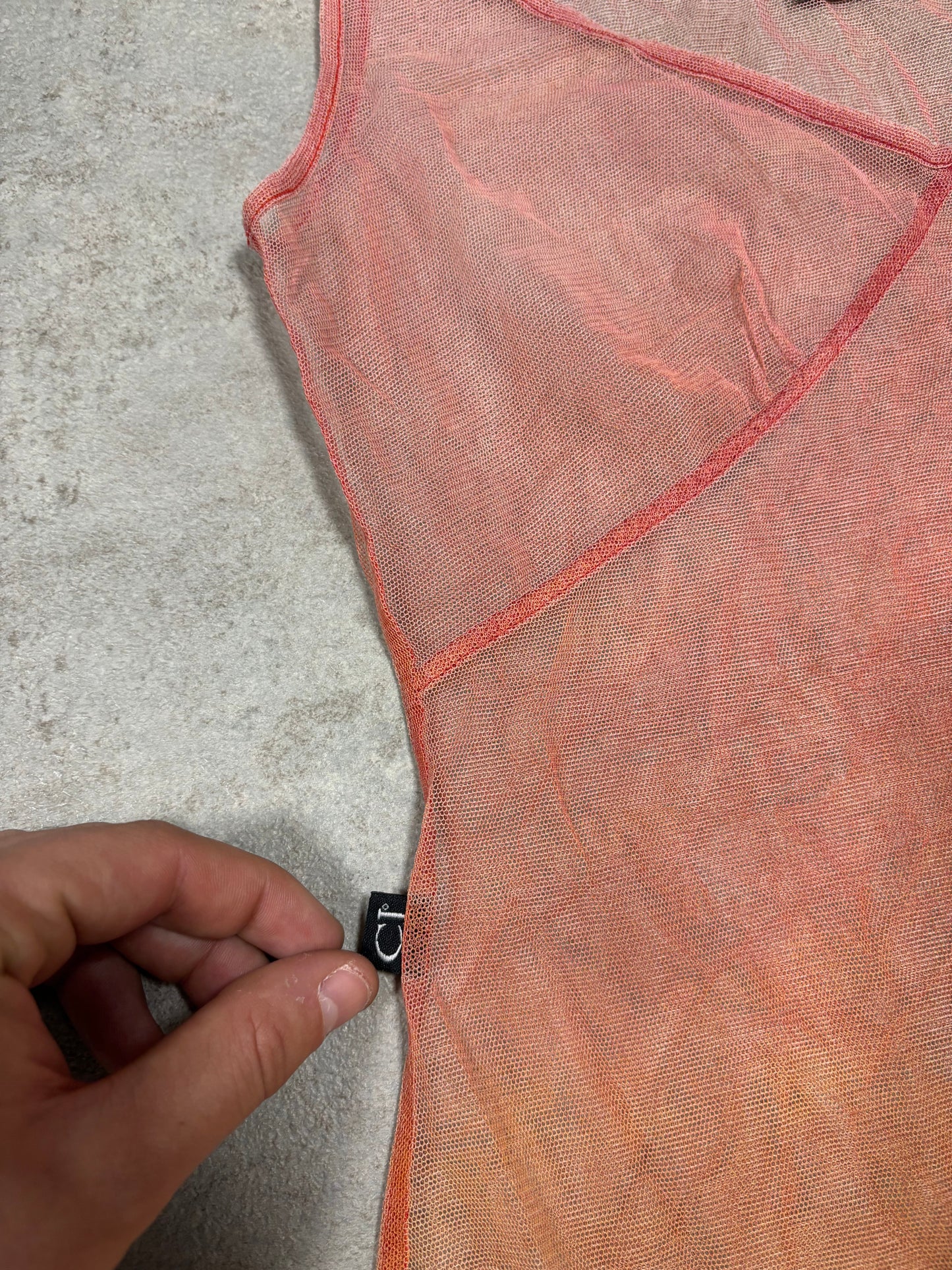 Vestido Degradado Transparente Roberto Cavalli 90s Vintage - M