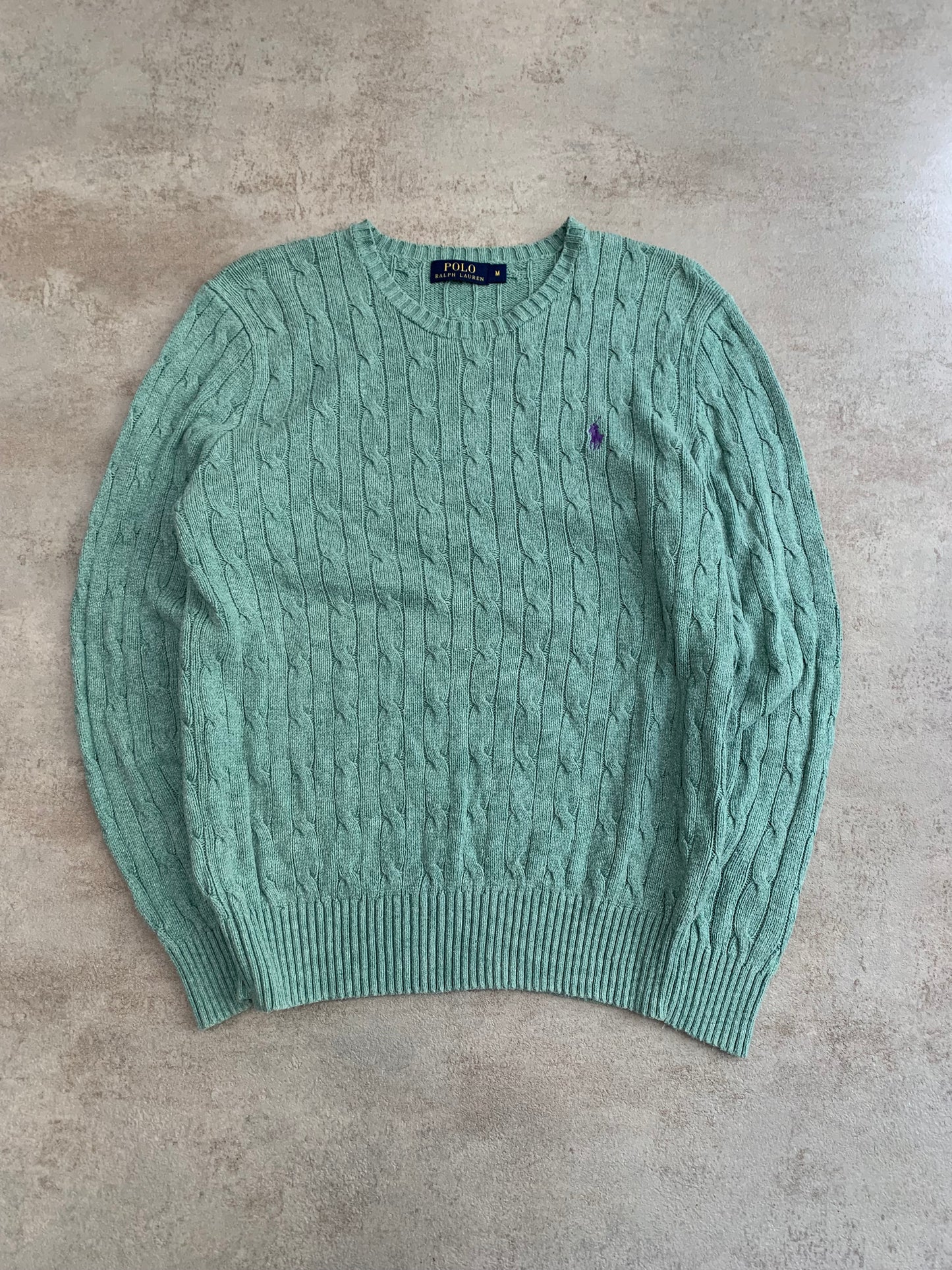 Jersey Trenzado Menta Vintage Polo Ralph Lauren - M