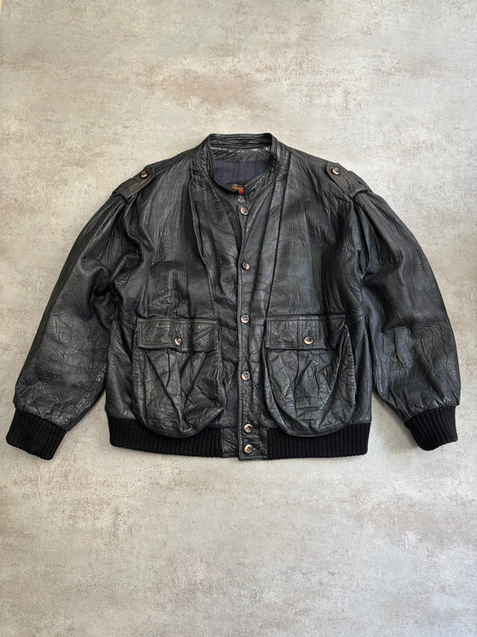 Chaqueta Cuero 100% Marithé François et Girbaud ‘Millésimes’ 90s Vintage - L