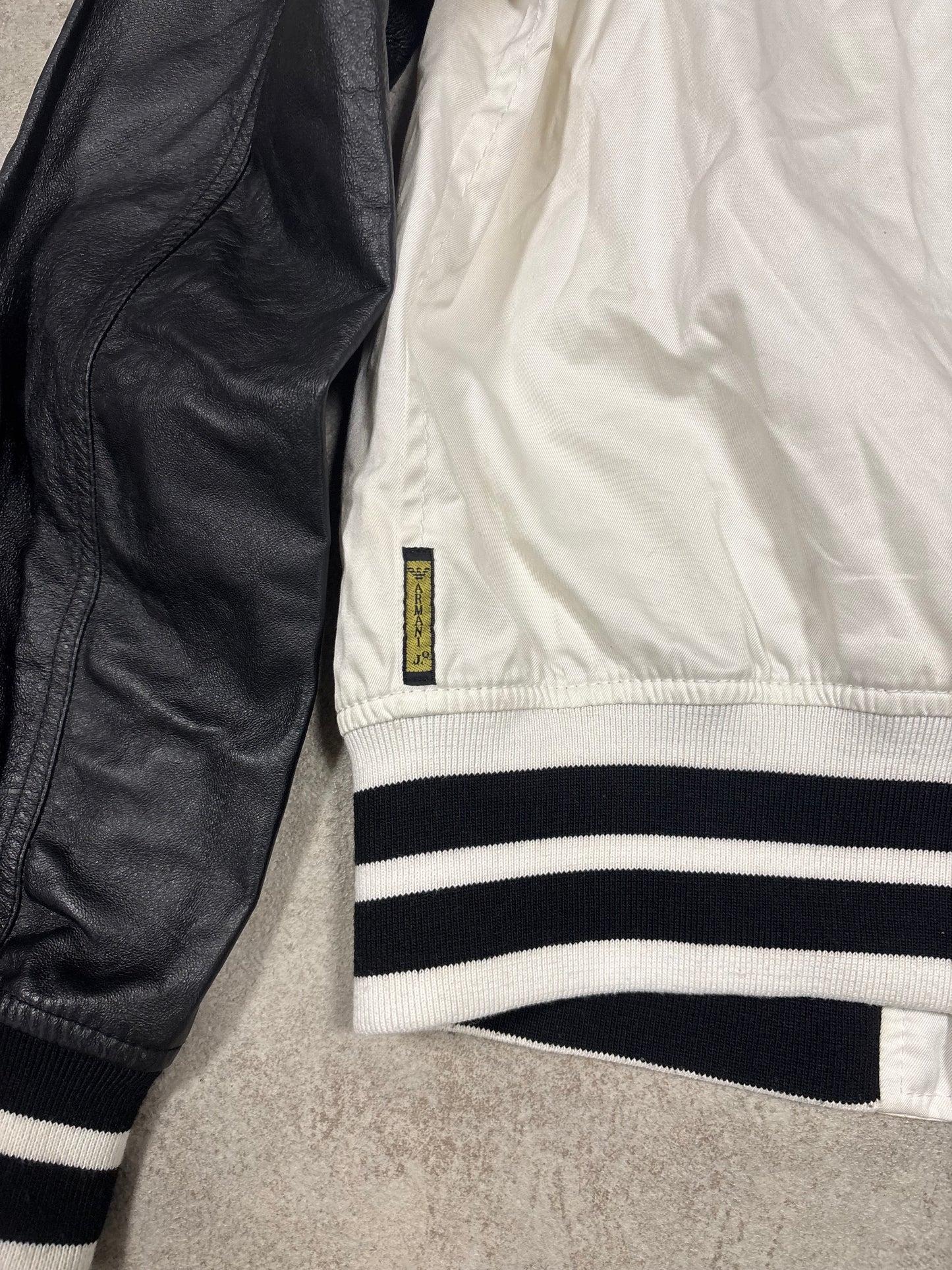 Chaqueta Cuero Varsity College Armani Jeans 00s Vintage - S