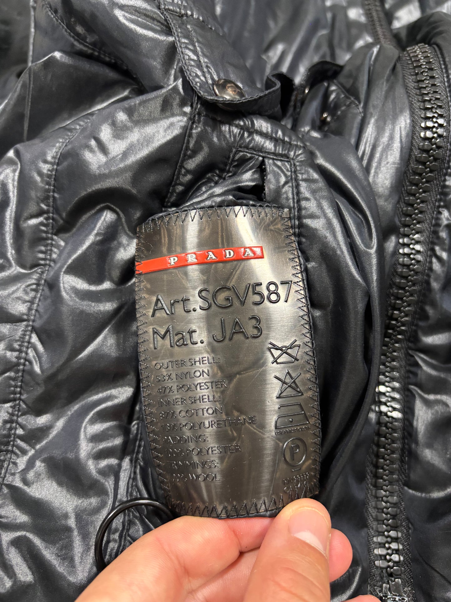 Chaqueta Reversible Hooded Cargo Multi Zip Prada 00s Vintage - M
