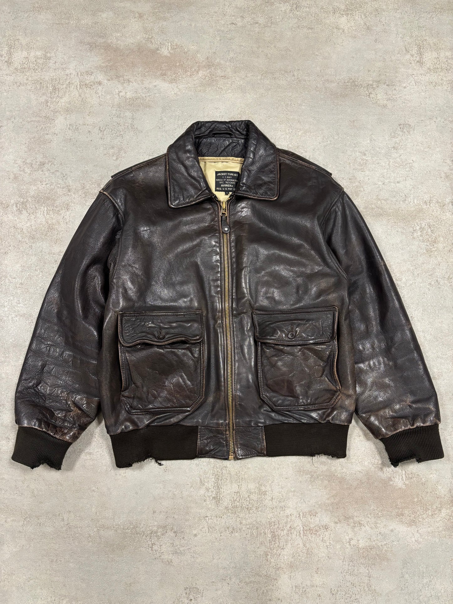 Chaqueta Cuero G-1 Avirex 1992 Vintage - L