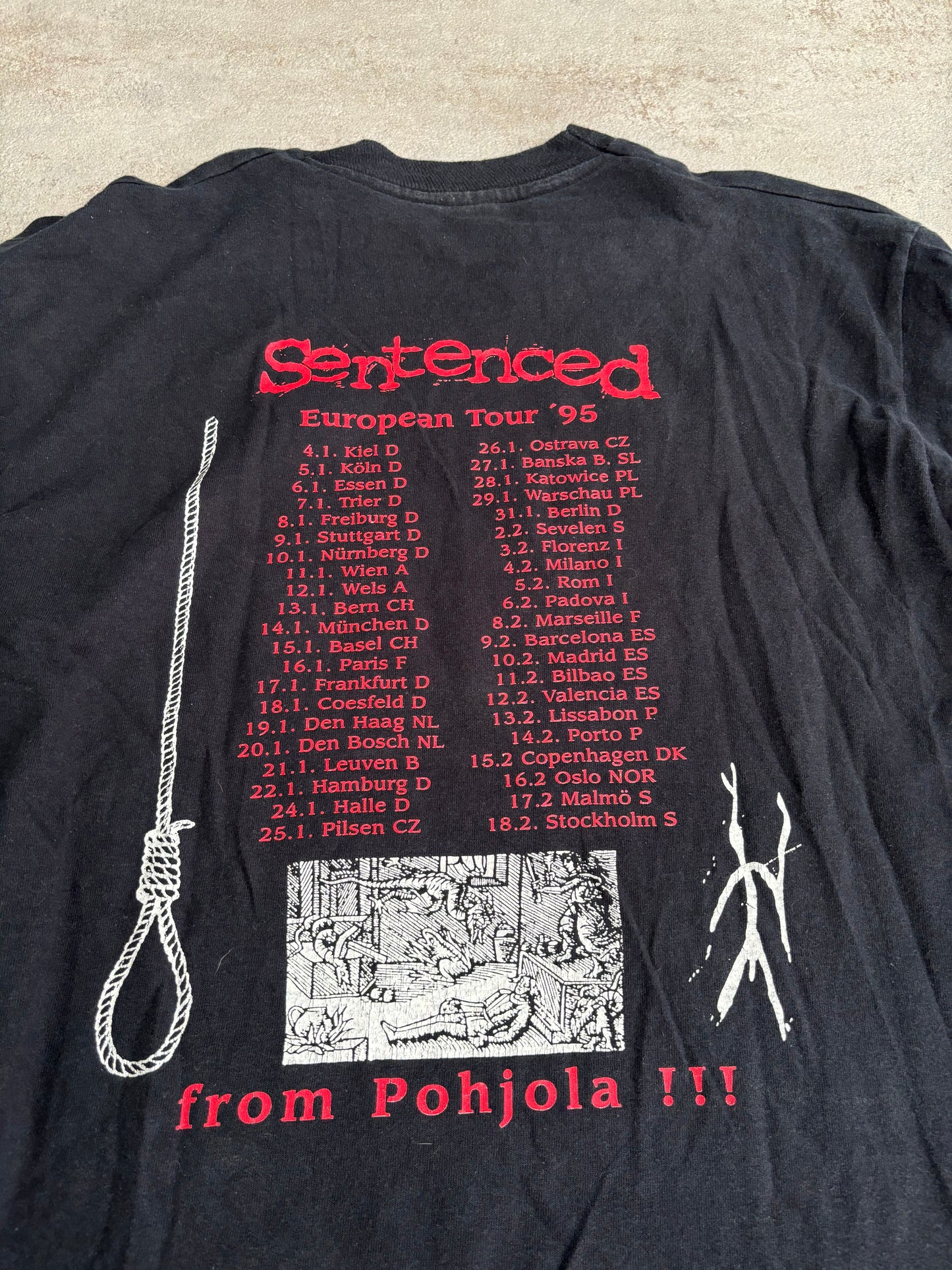 Camiseta Screen Stars Sentenced ‘Amok Tour 1995’ Vintage - L