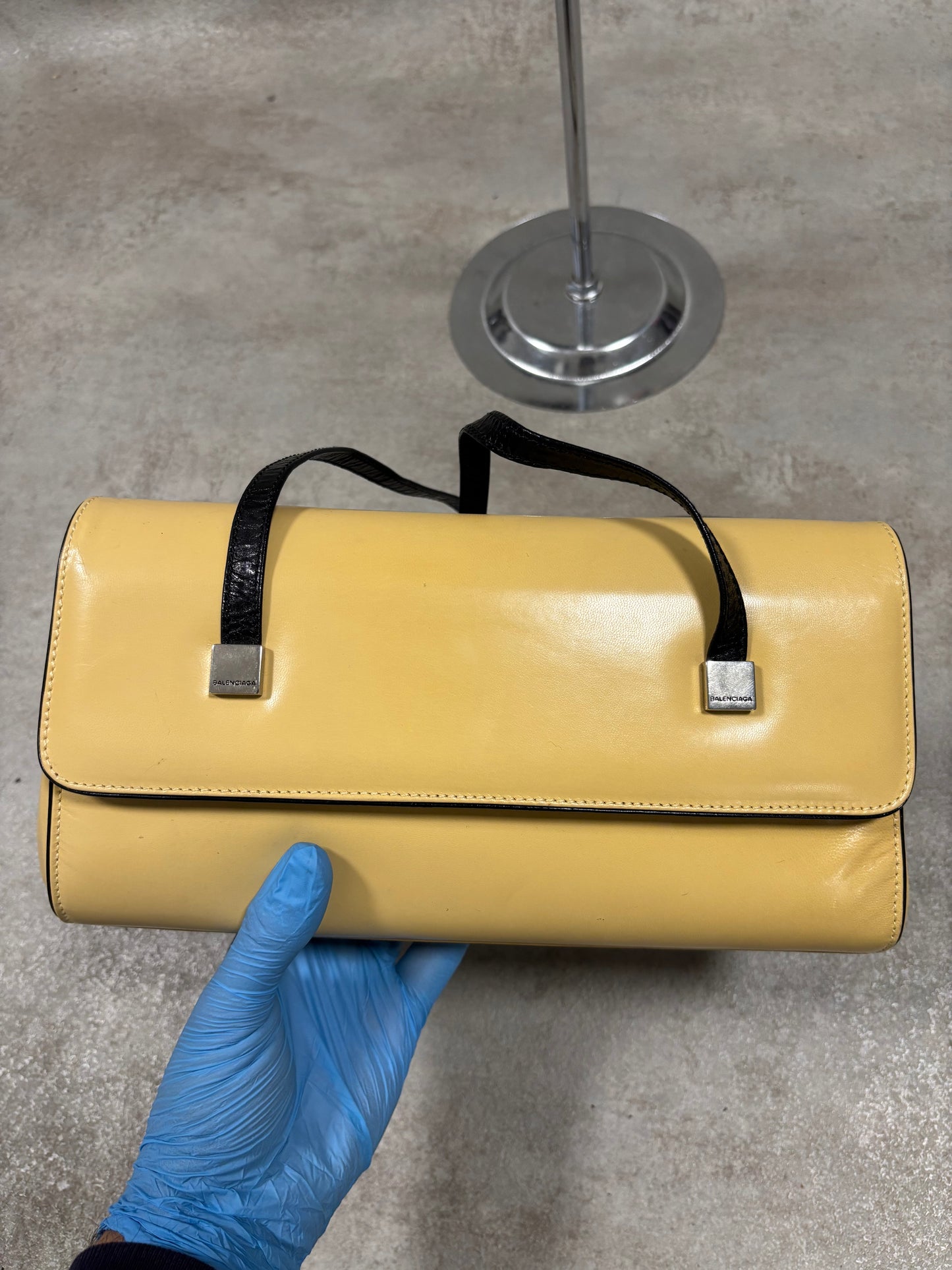 Bolso Cuero Hombro Estructura Balenciaga Paris 90s Vintage