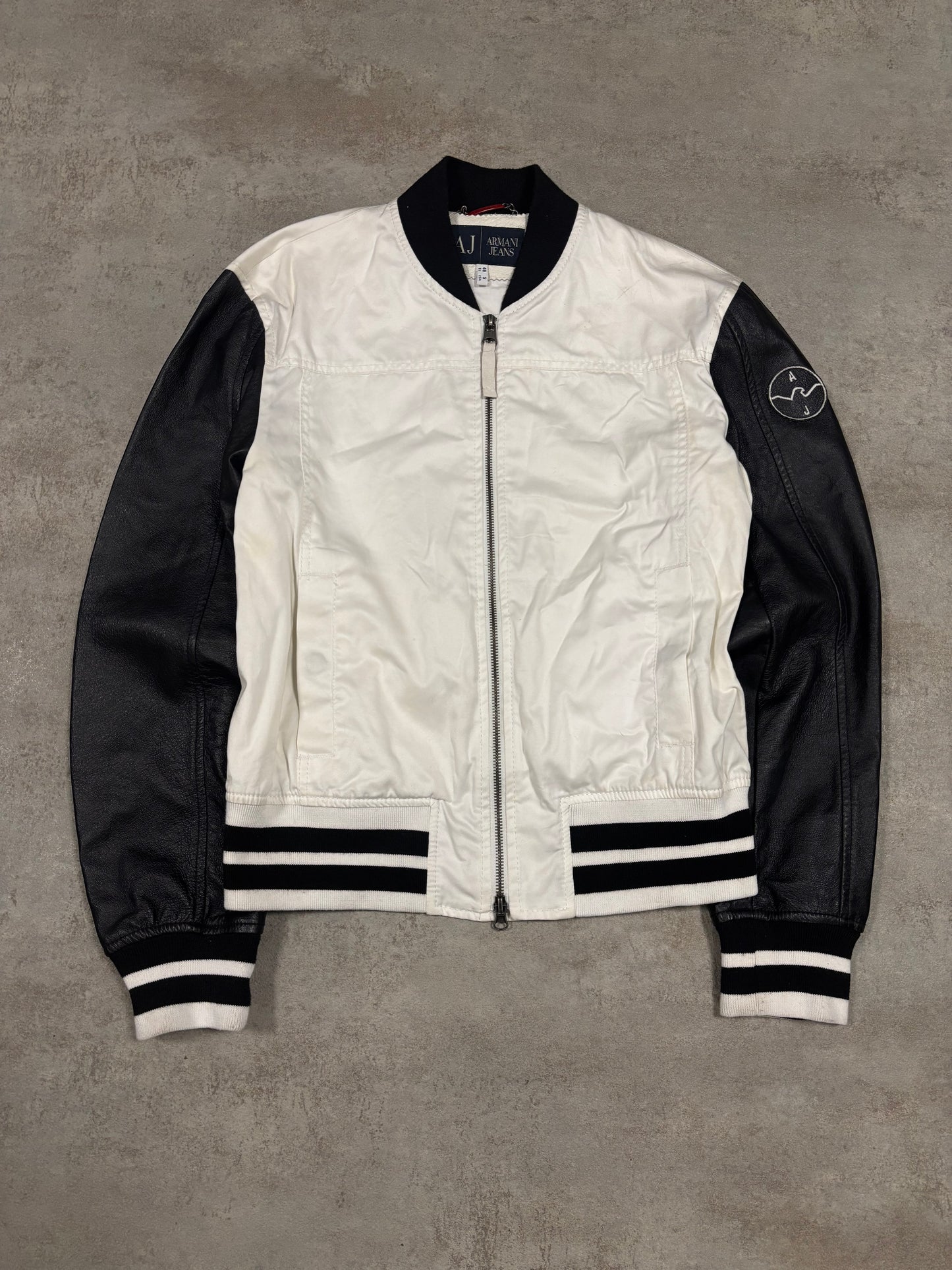 Chaqueta Cuero Varsity College Armani Jeans 00s Vintage - S
