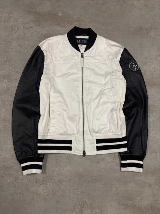 Chaqueta Cuero Varsity College Armani Jeans 00s Vintage - S