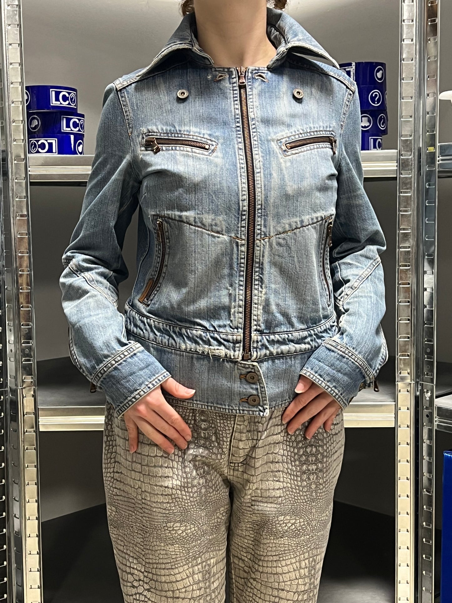 Chaqueta Modulable Vaquera Cargo Dolce & Gabbana 00s Vintage - S