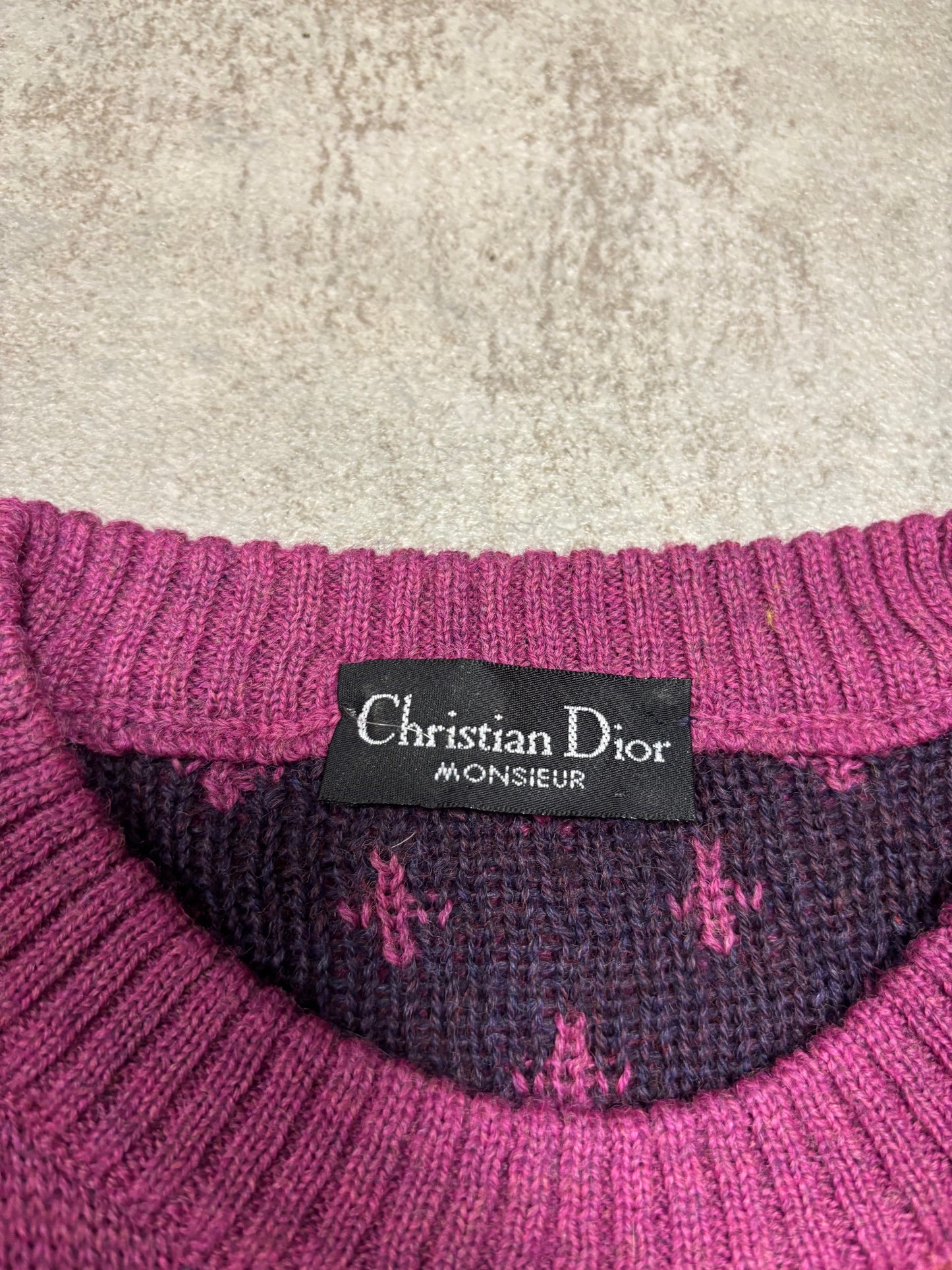 Jersey Estampado Jacquard Christian Dior 90s Vintage - XL