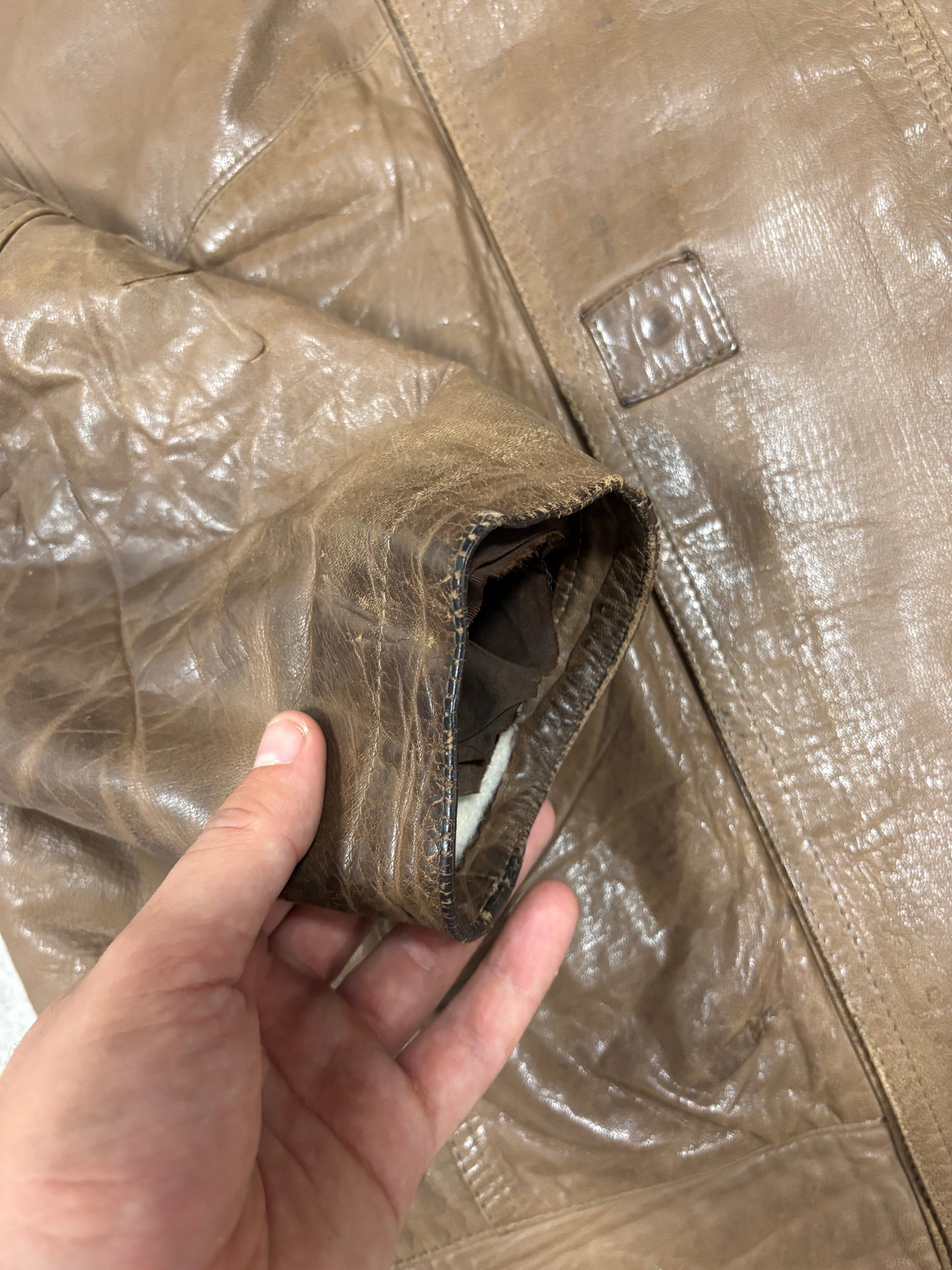 Chaqueta Piel Burberry 90s Vintage - L