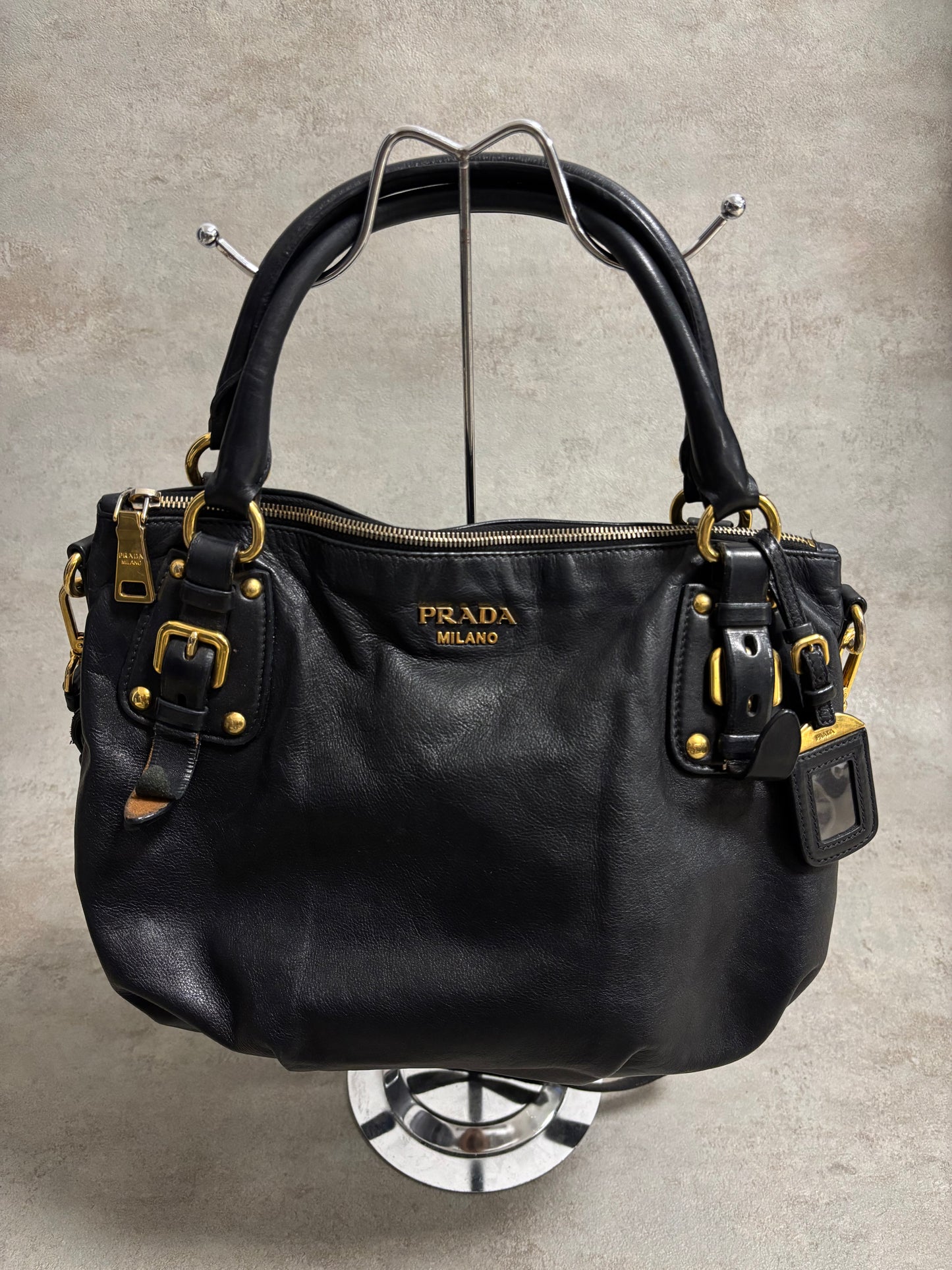Bolso Satchel Cuero Prada 00s Vintage