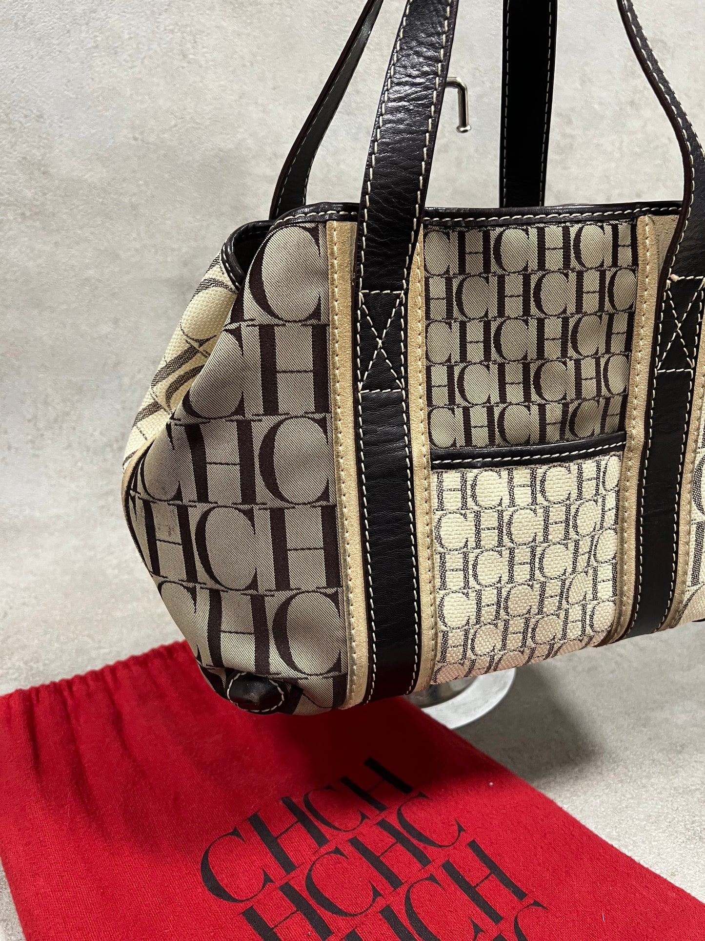 Bolso Tela Convertible Vintage Carolina Herrera 00’s Deadstock