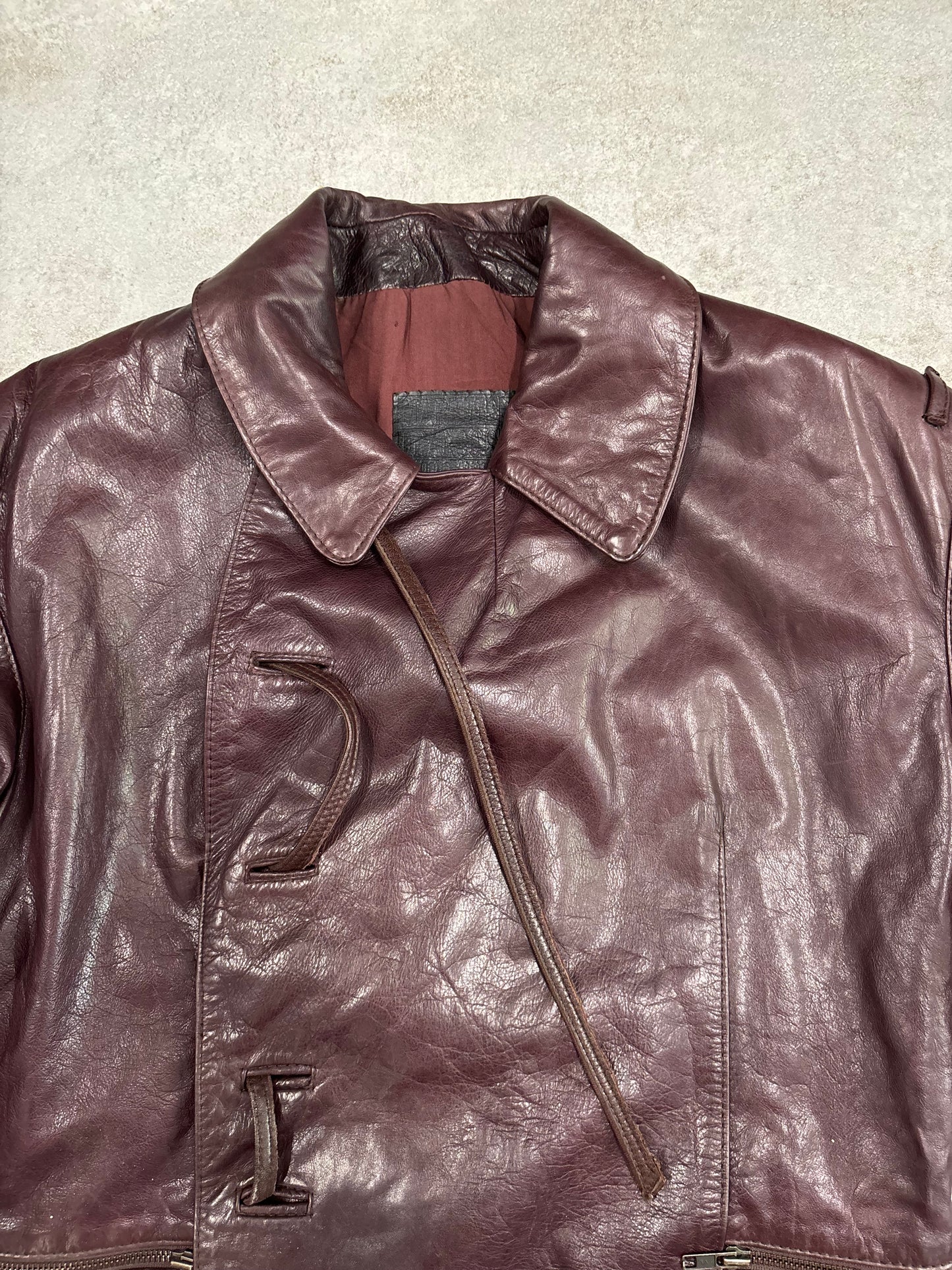 Chaqueta Biker Cuero Marithé François & Girbaud 90s Vintage - S