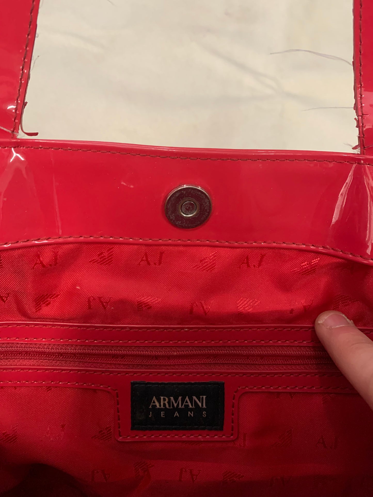 Vintage Armani Jeans Patent Leather Bag 90's