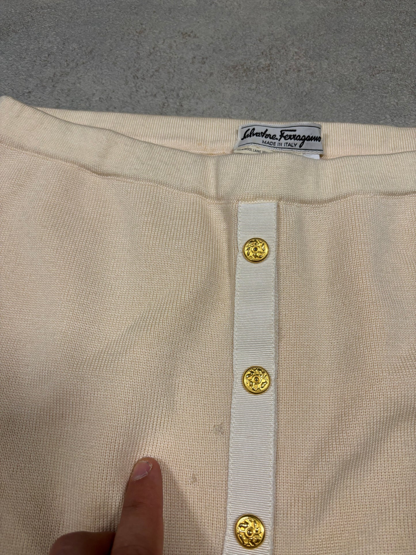 Falda Lana Virgen Salvatore Ferragamo 90s Vintage - M