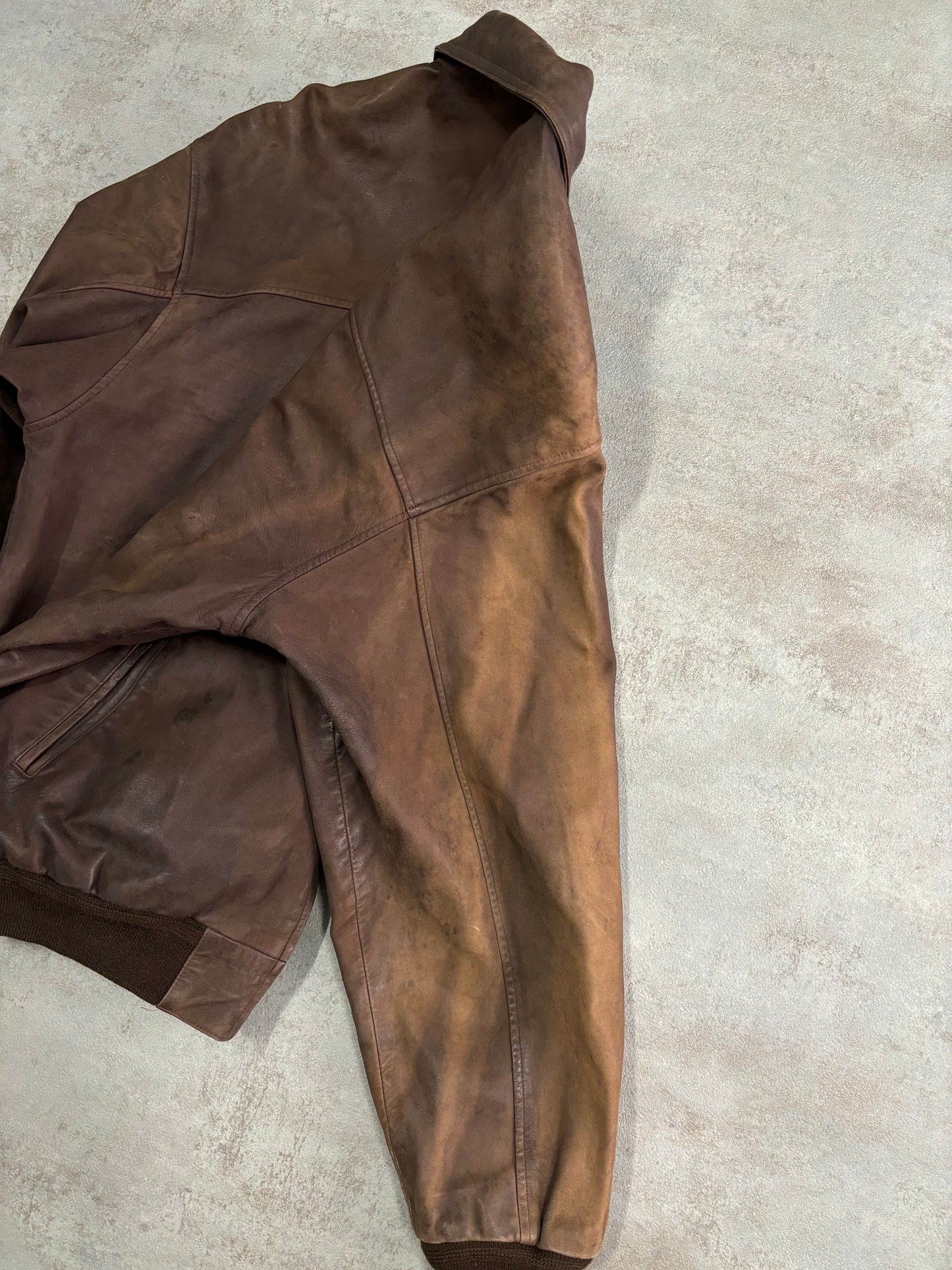 Hugo Boss 80s Vintage Leather Jacket - XL