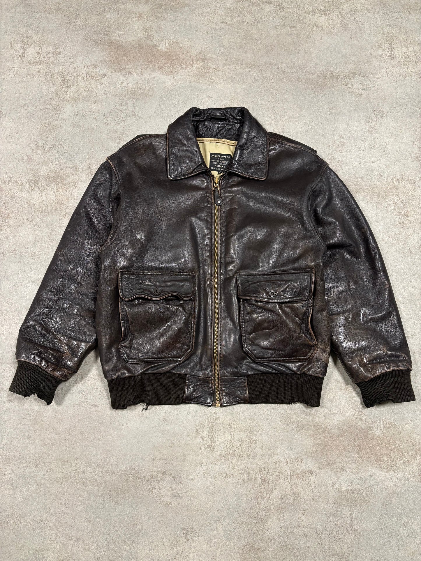 Chaqueta Cuero G-1 Avirex 1992 Vintage - L